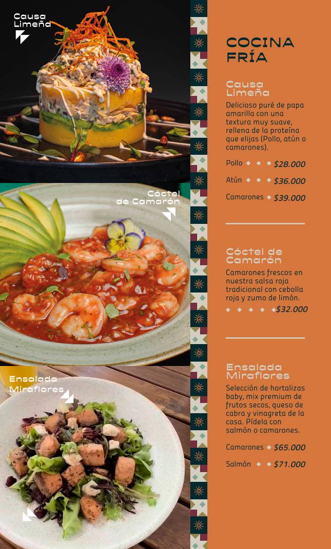 Restaurante Sebiche меню