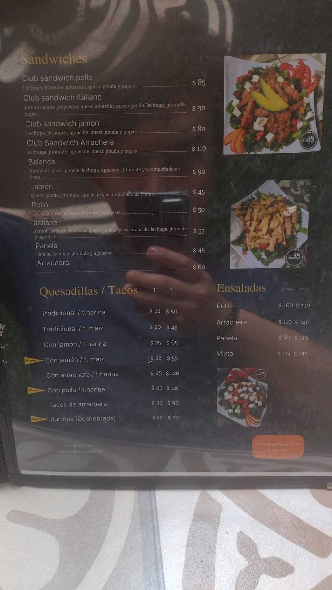 Restaurante Simple меню