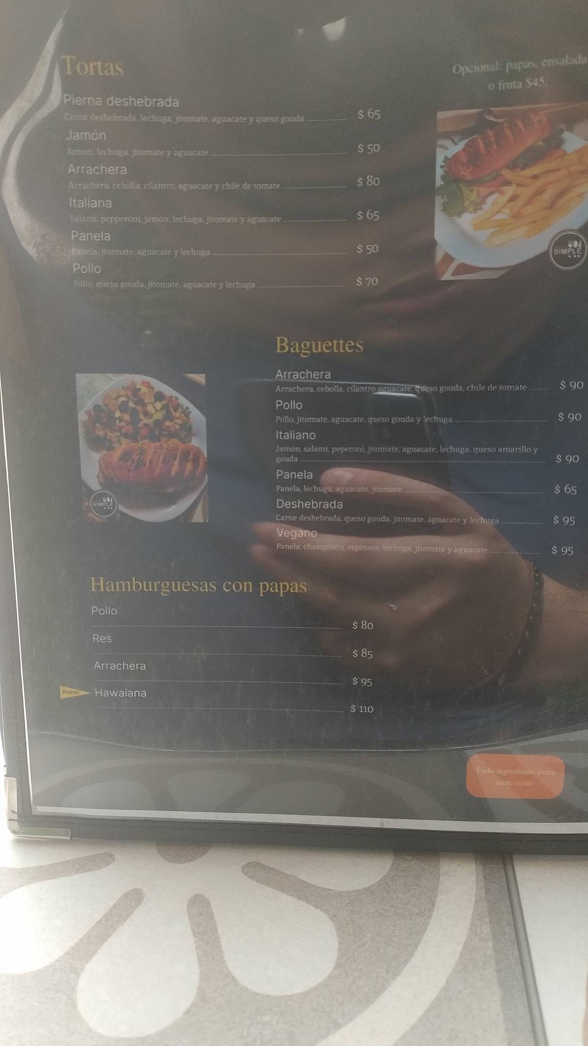 Restaurante Simple меню