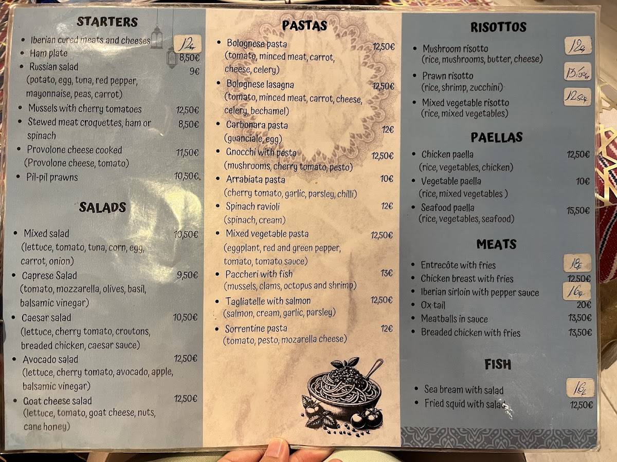 Restaurante Tangier меню