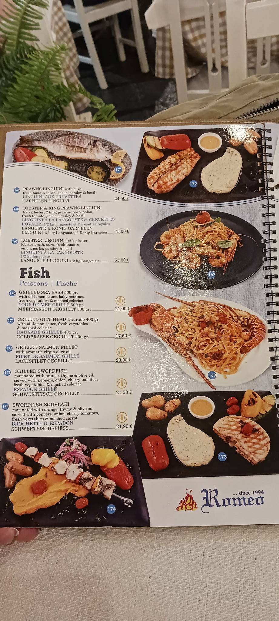 Romeo Restaurant меню