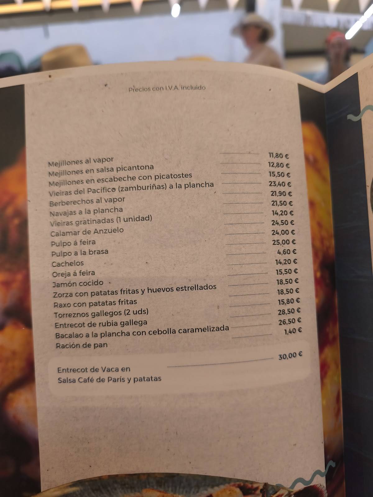Pulpería Mar de Rinlo меню