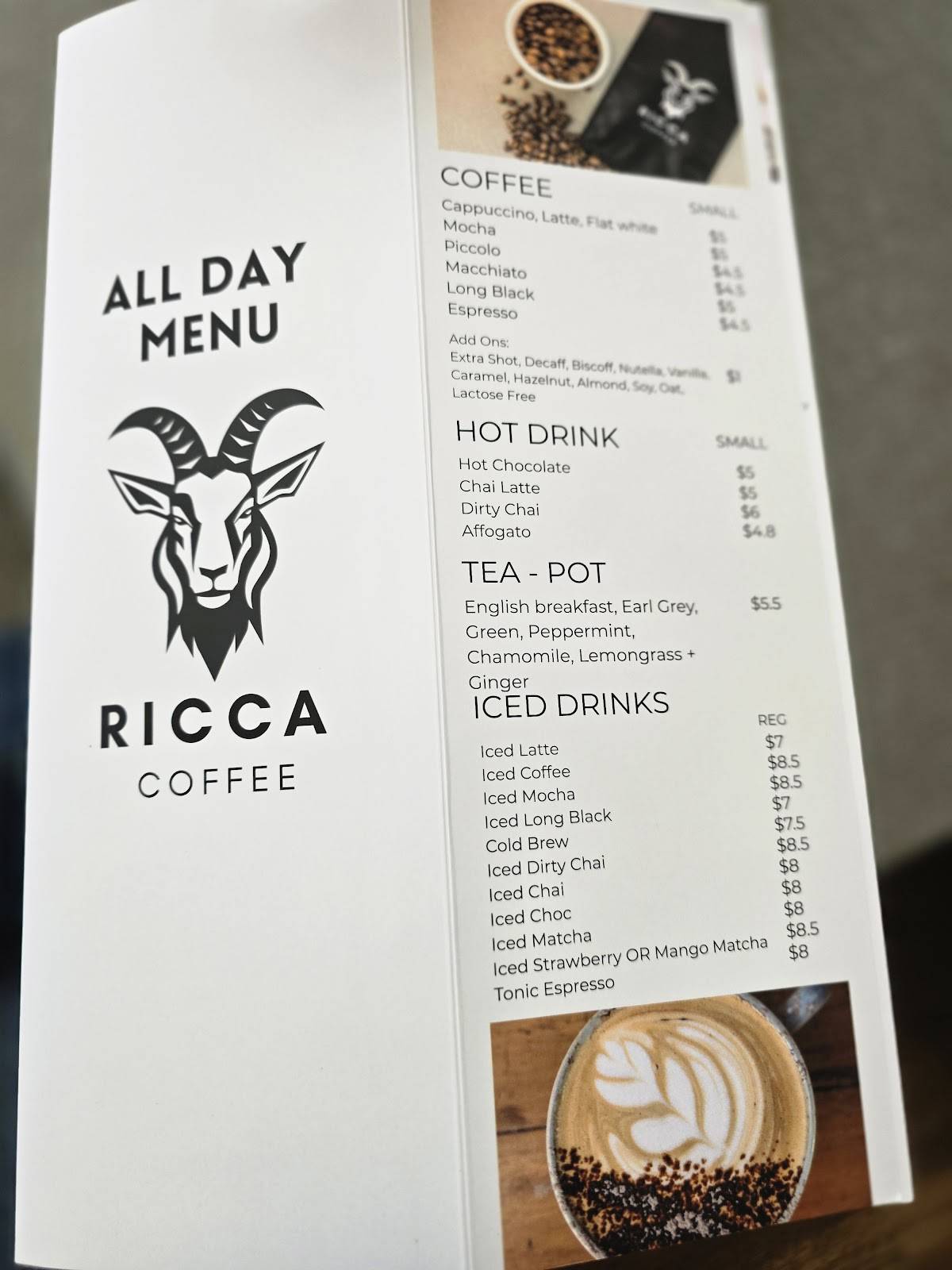 Ricca Coffee Company меню