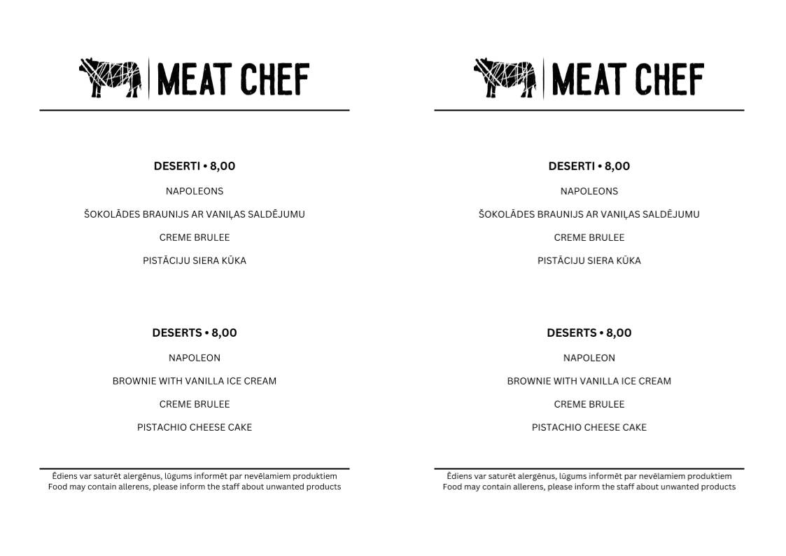 Meat Chef меню