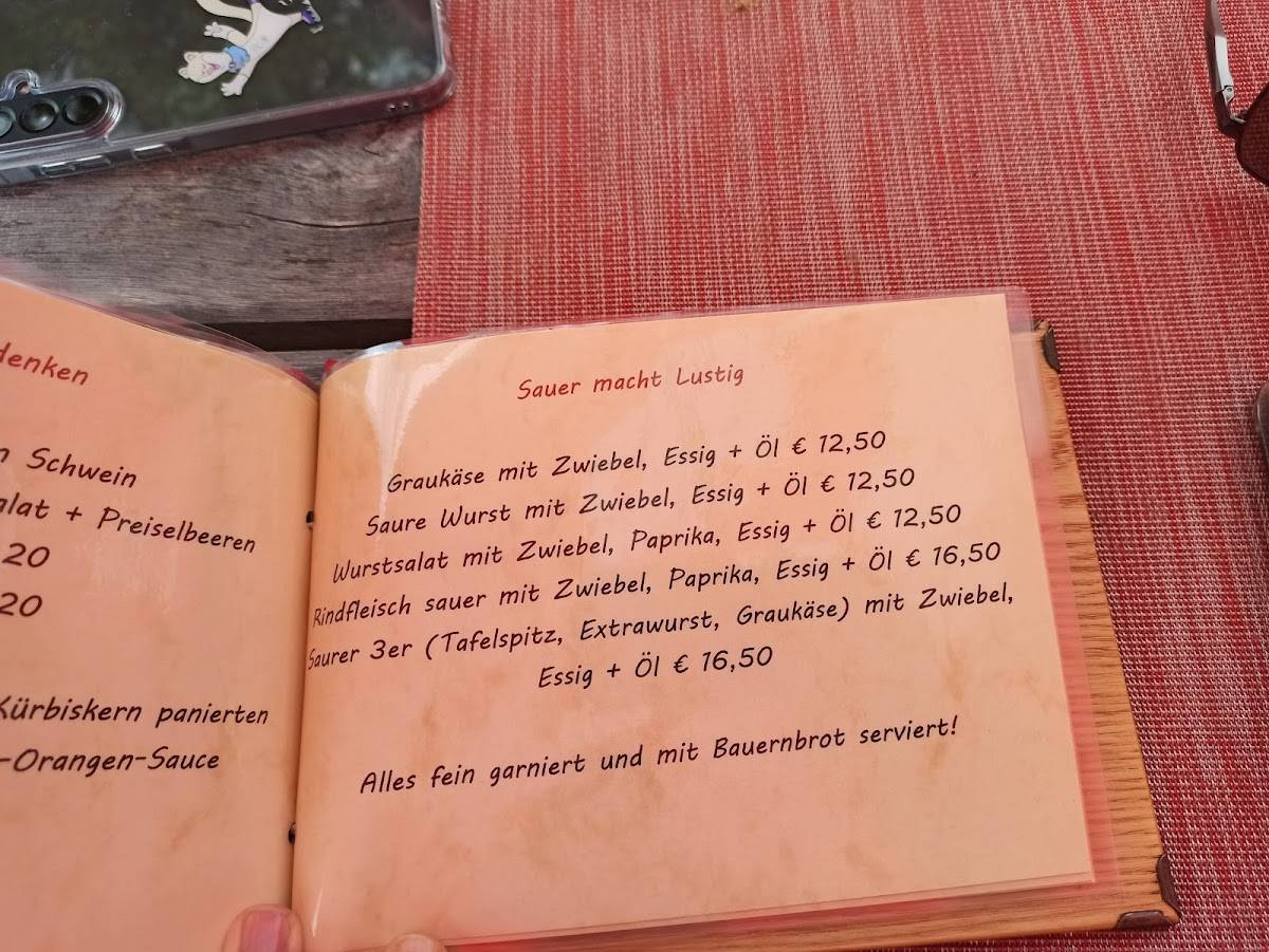 Rinner Alm меню