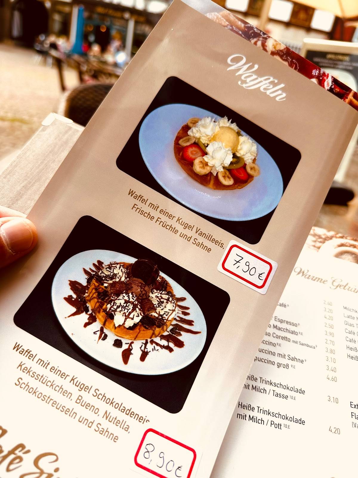 Cafe Sinke Rinteln меню