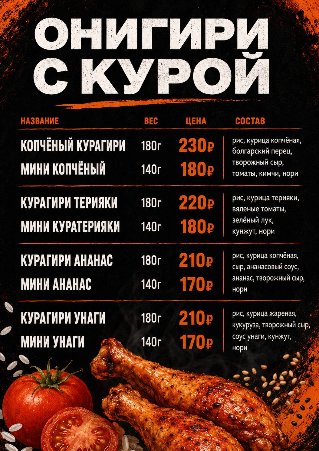 Рисмикс меню