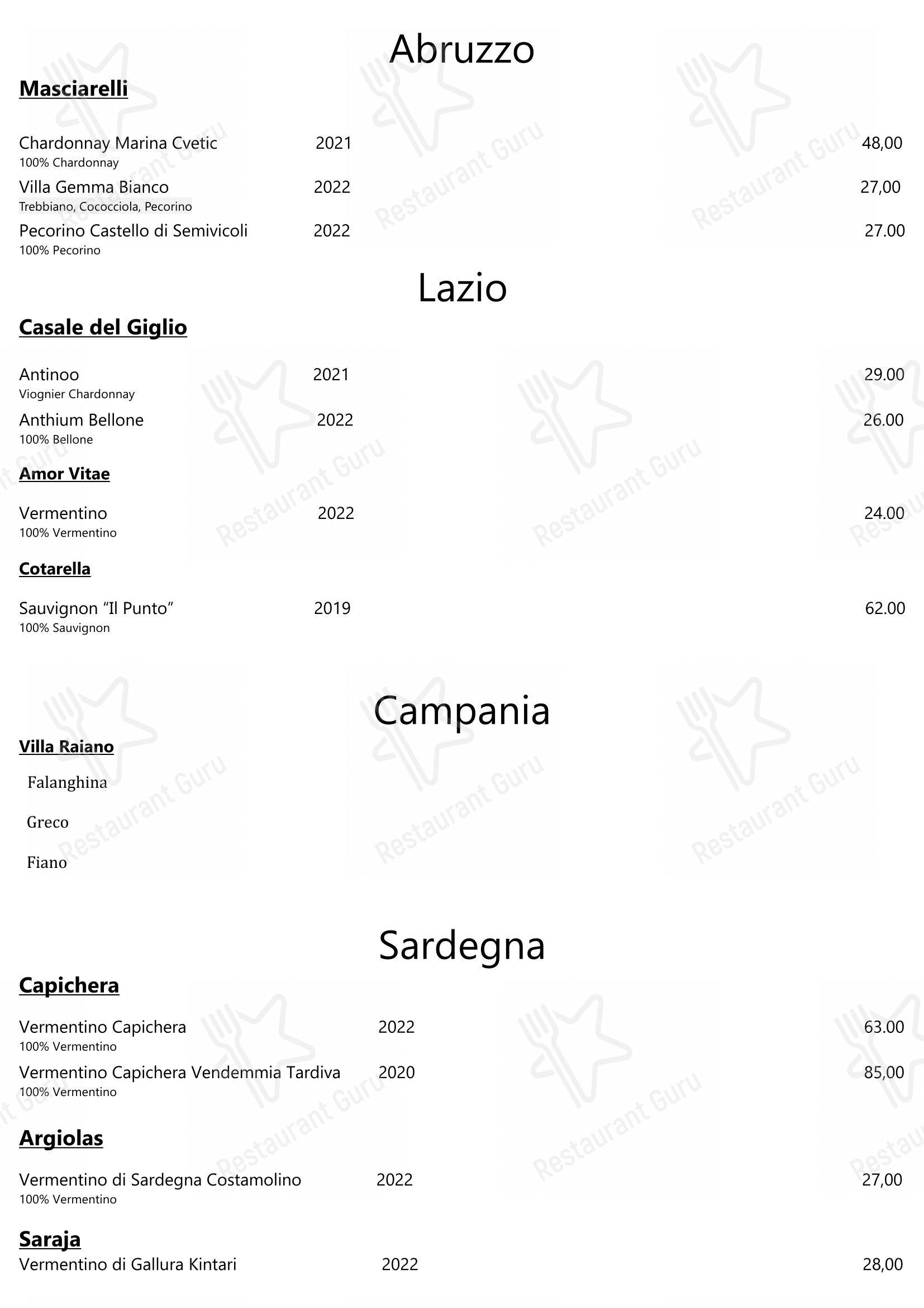 Меню ресторана Ristorante Consolini - 菜单