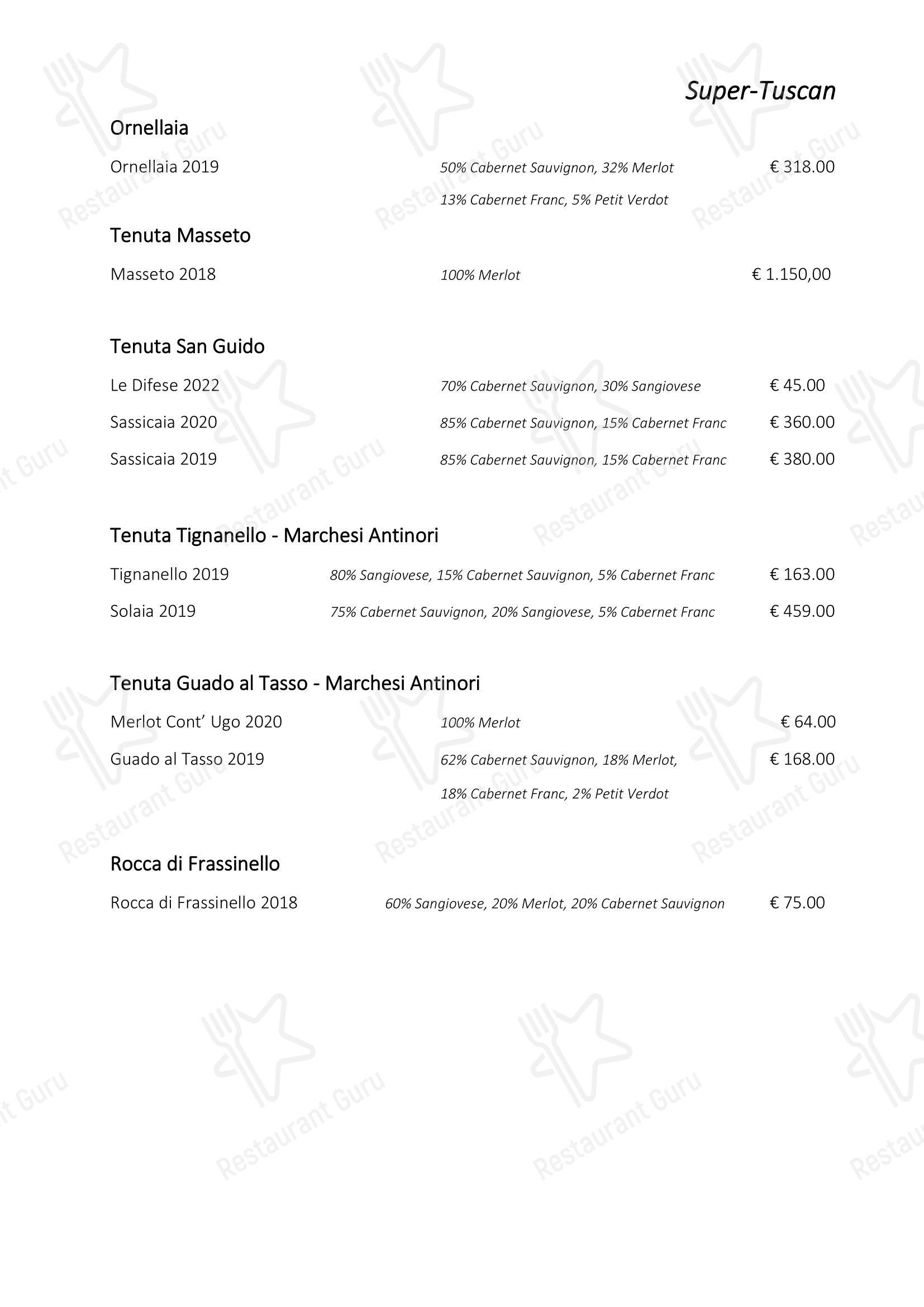 Ristorante Consolini в Риме - Меню напитков