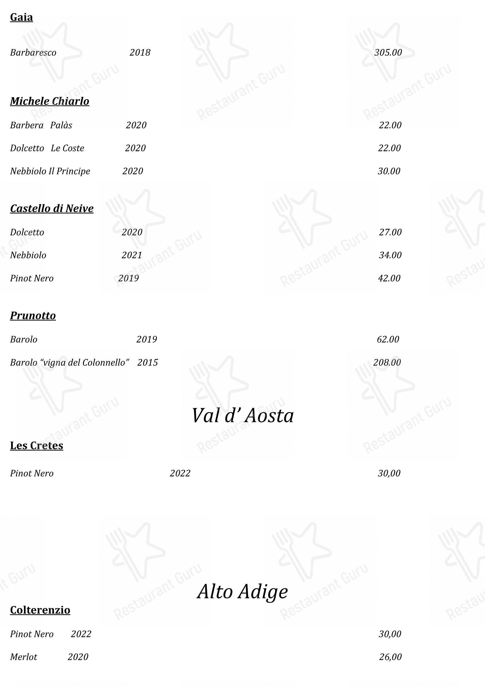 菜单 ресторана Ristorante Consolini в Риме