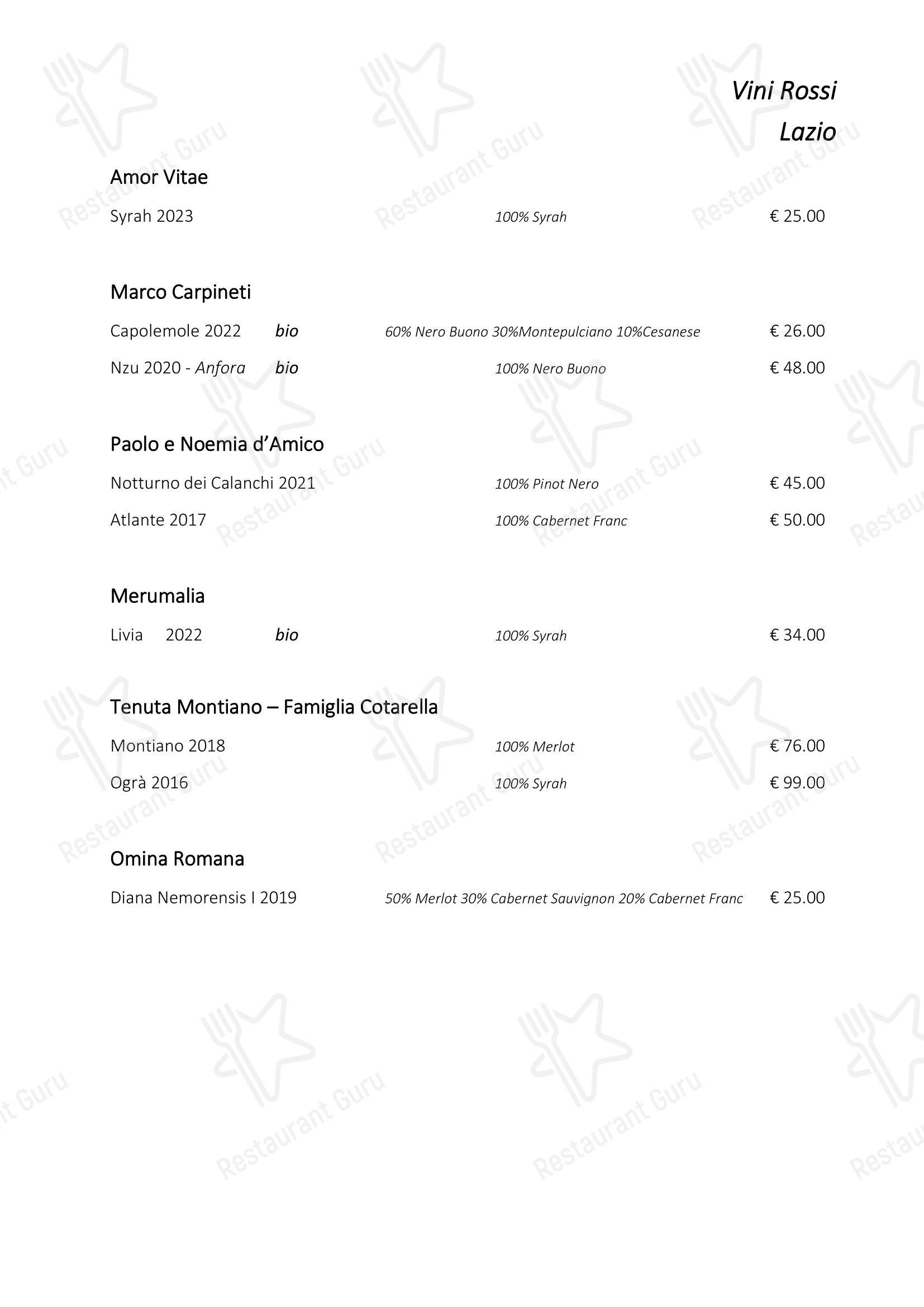 Ristorante Consolini в Риме - Меню напитков