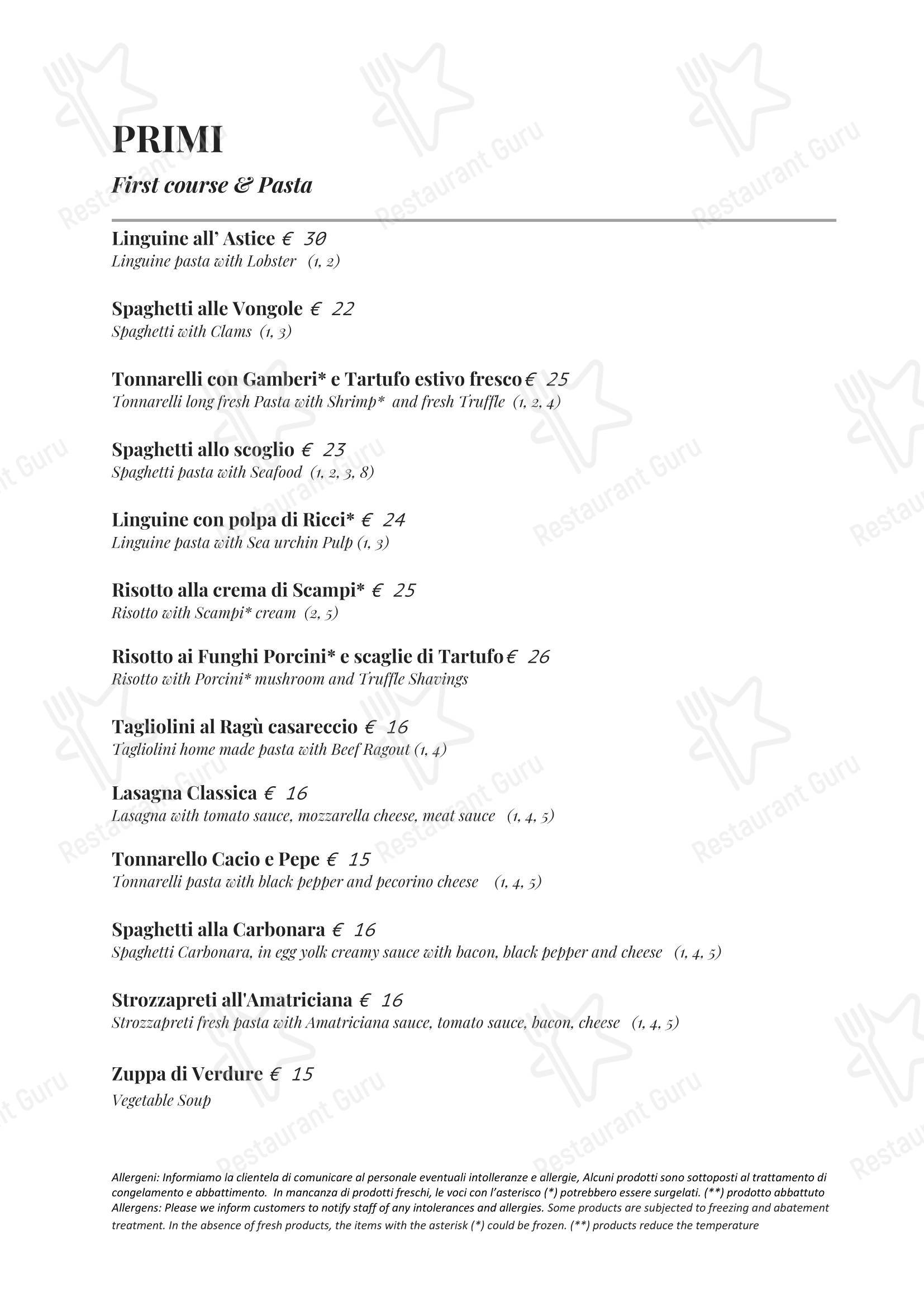 Меню ресторана Ristorante Cotto - Dharma Group