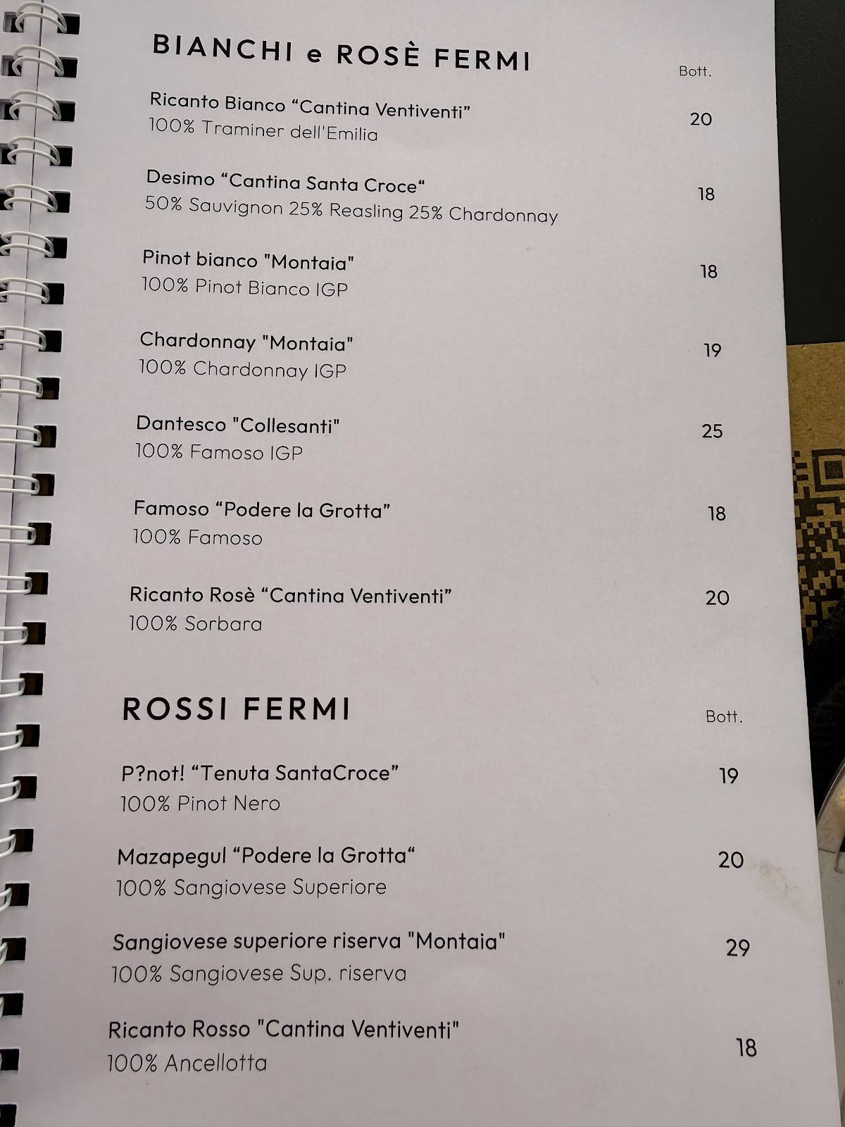 Ristorante Fà a Mód меню