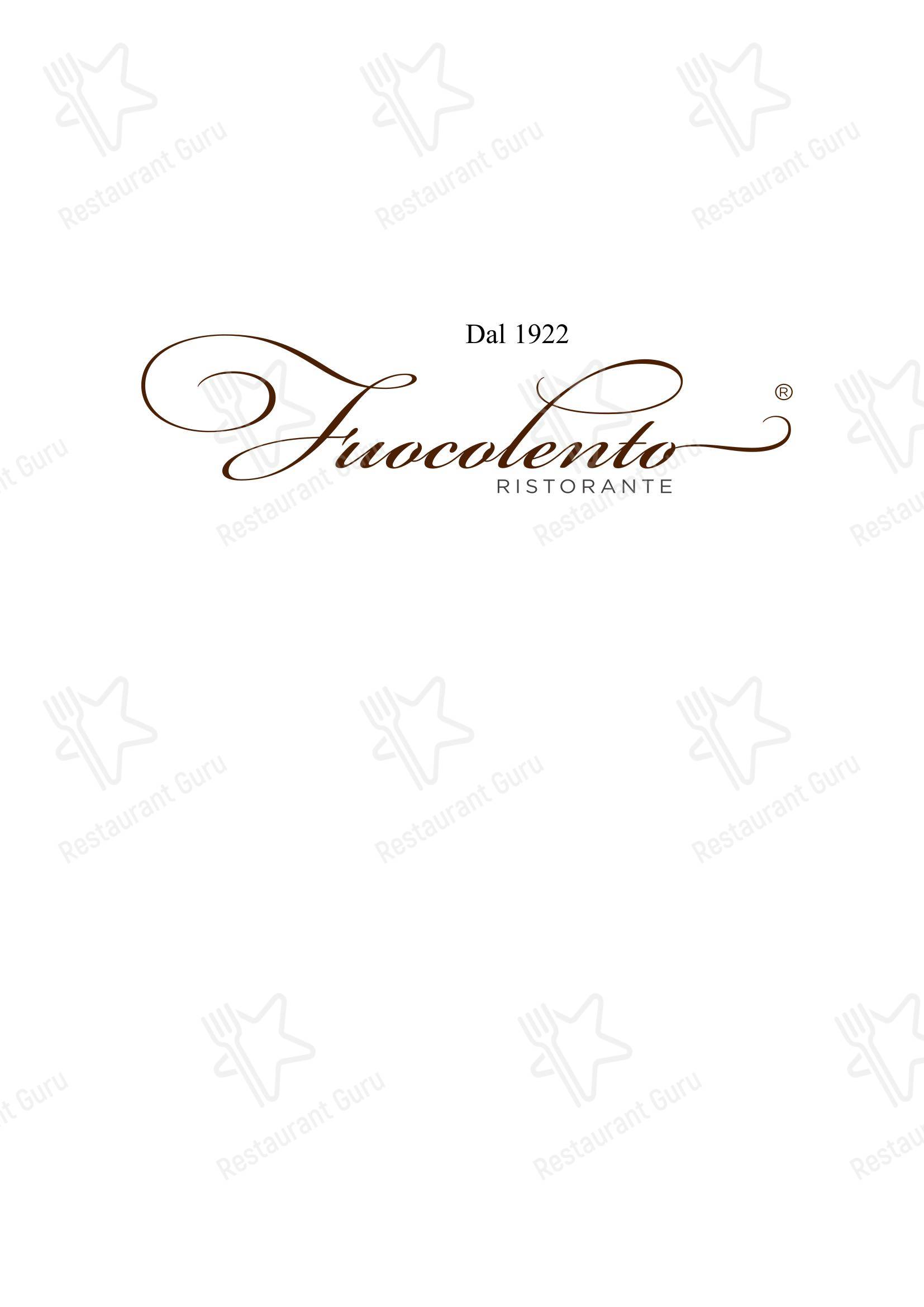 Меню напитков ресторана Ristorante Fuocolento в Риме