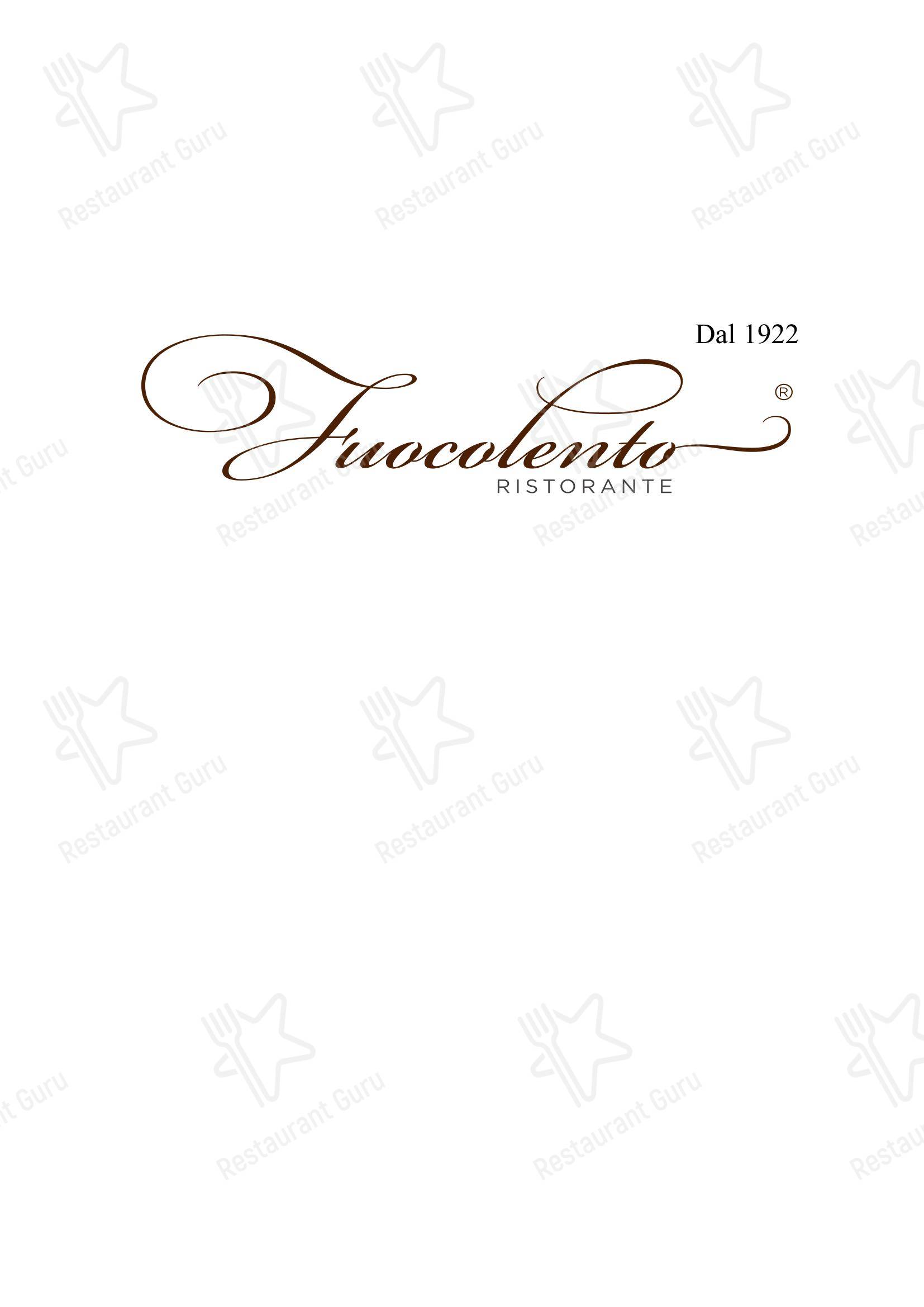 Ristorante Fuocolento в Риме - Меню