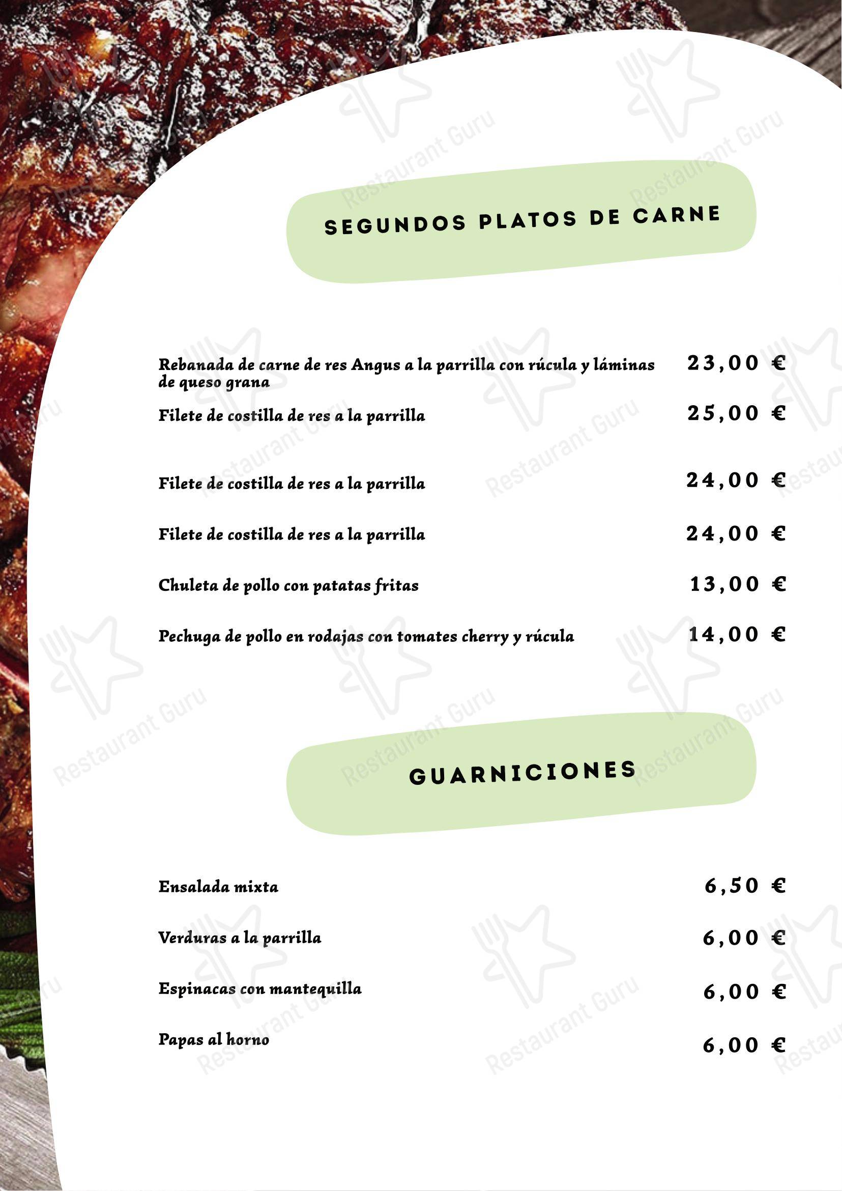 Меню напитков паба и бара Ristorante Pizzeria Auriga
