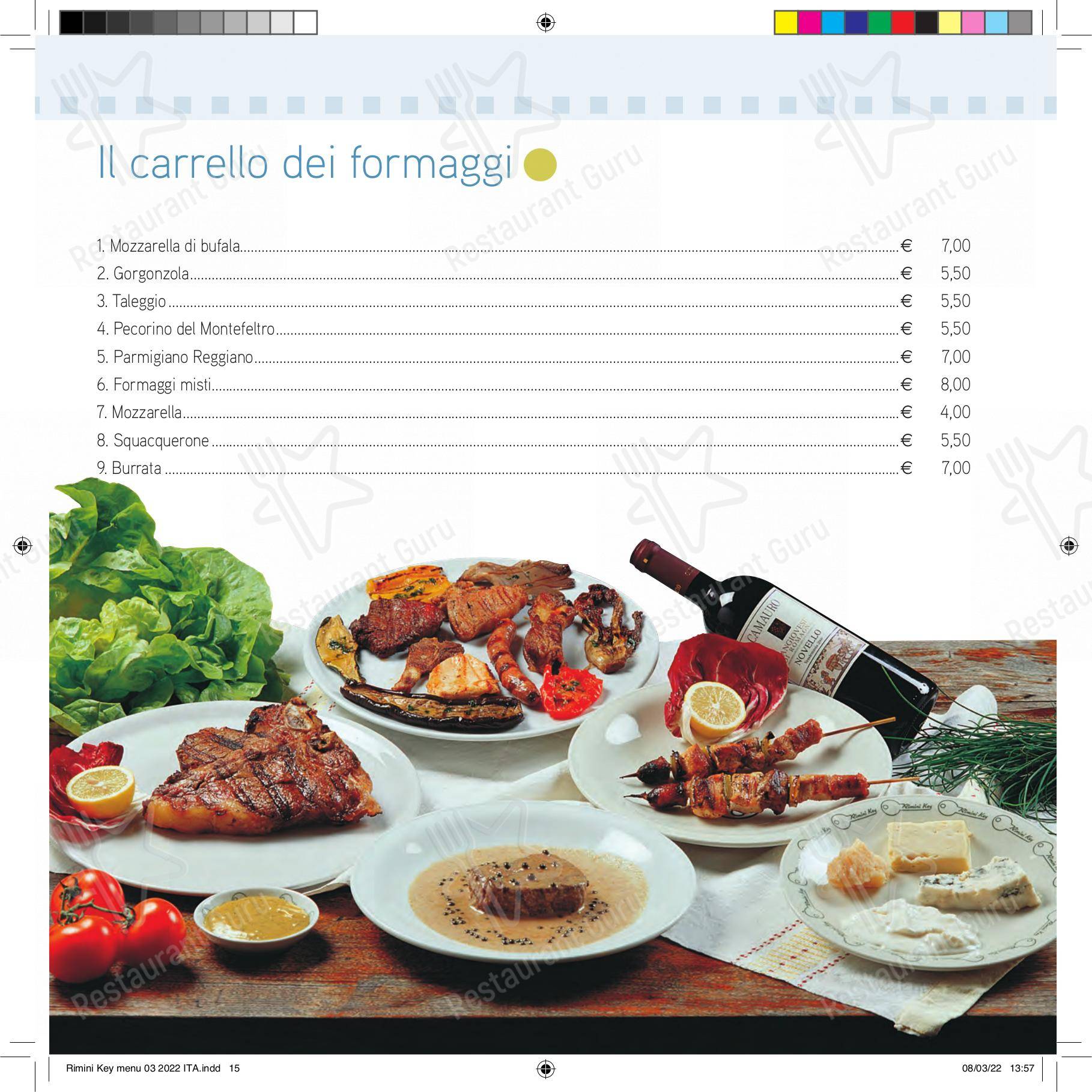 Ristorante Pizzeria Rimini Key в Римини - Меню