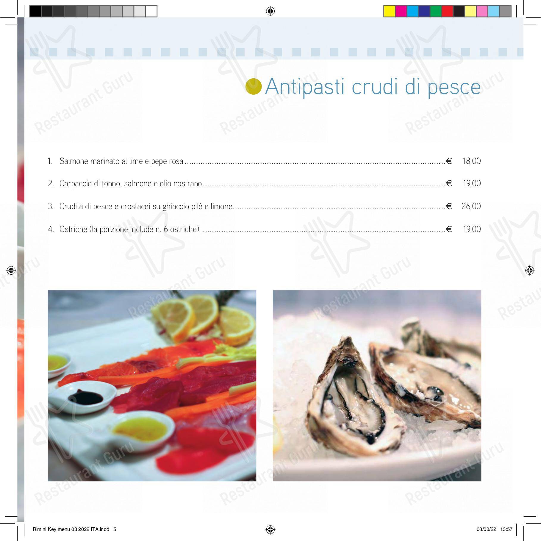 Ristorante Pizzeria Rimini Key в Римини - Меню