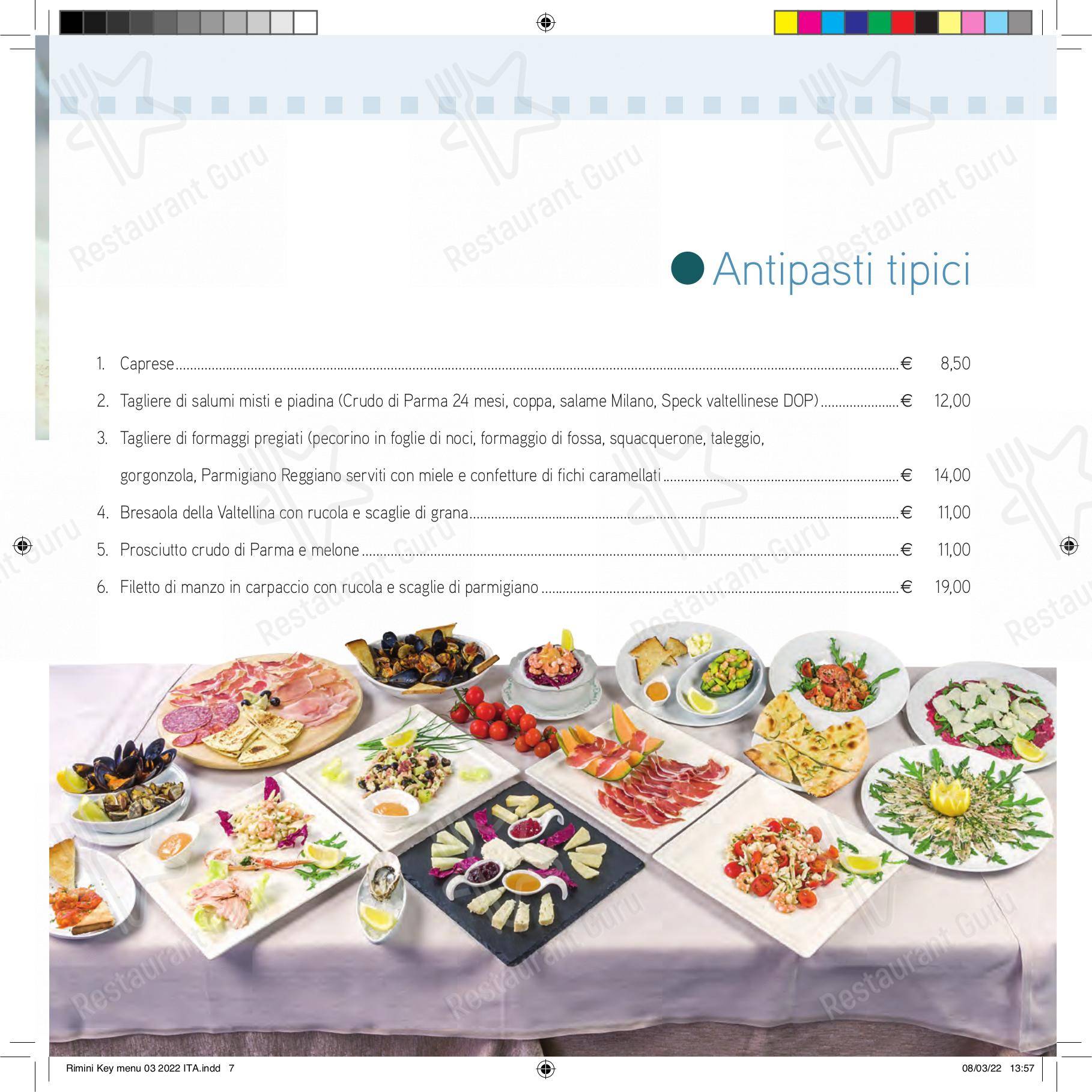 Ristorante Pizzeria Rimini Key в Римини - Меню