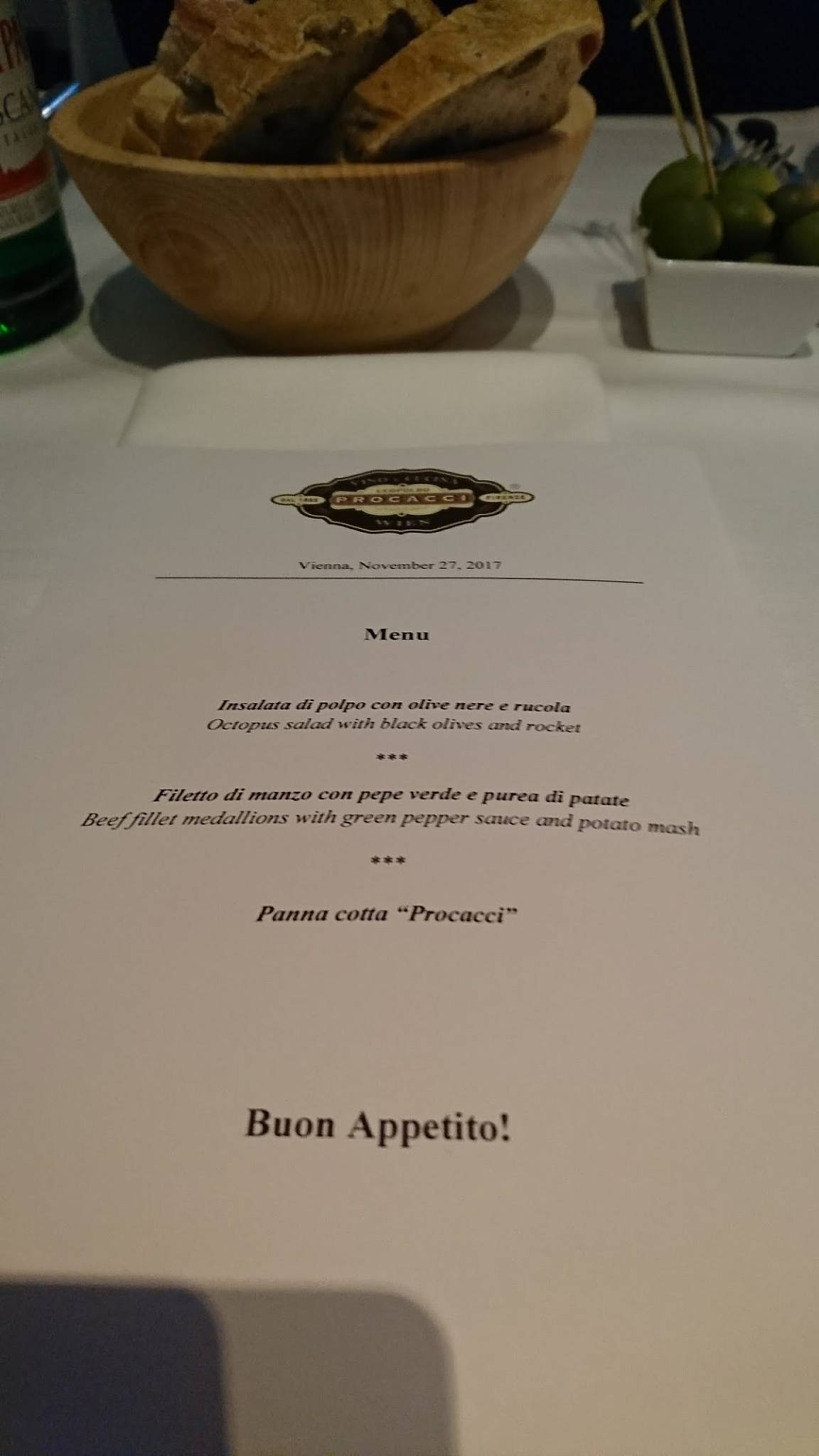 Ristorante Procacci меню