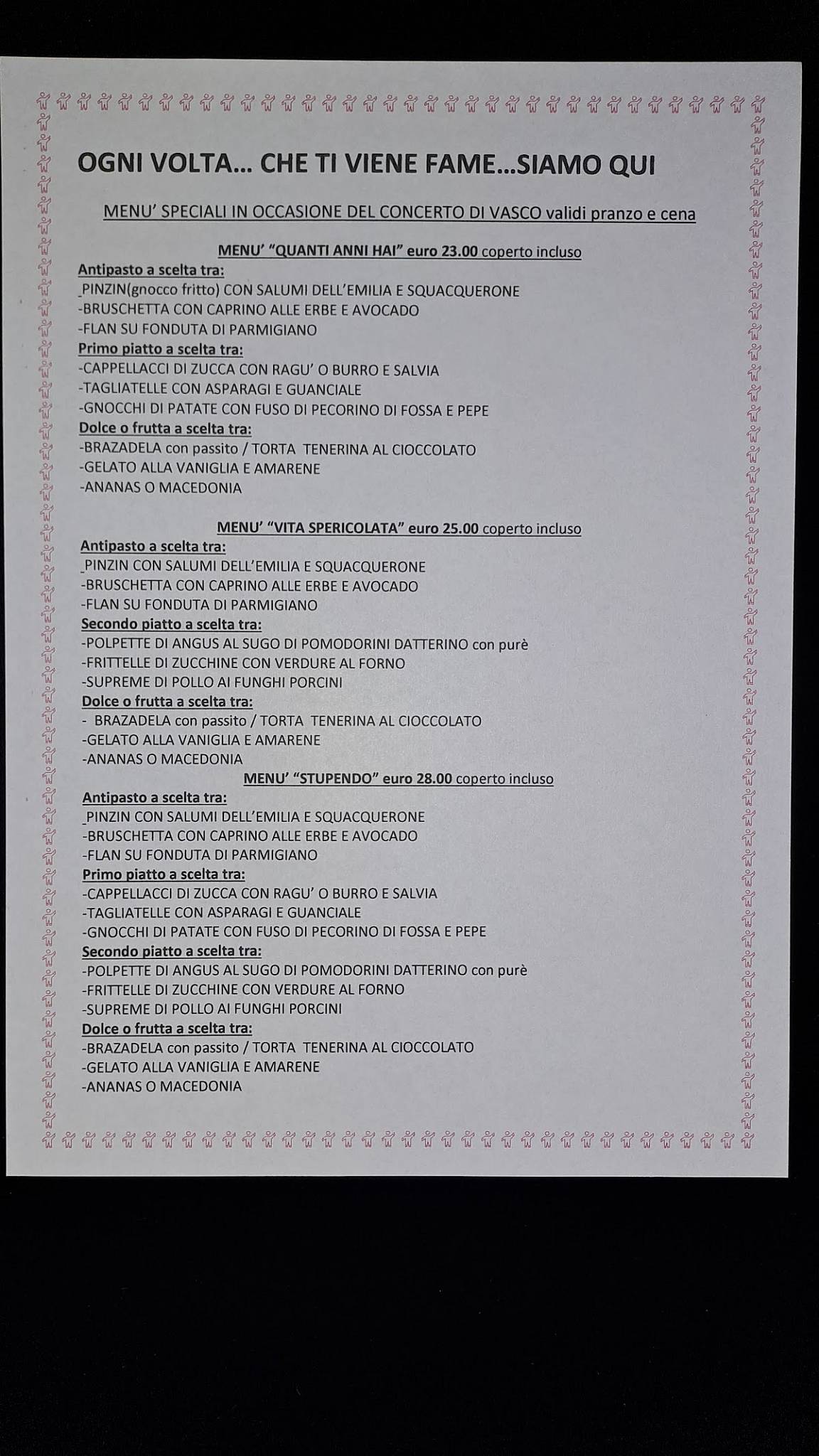 Ristorante Raccano меню