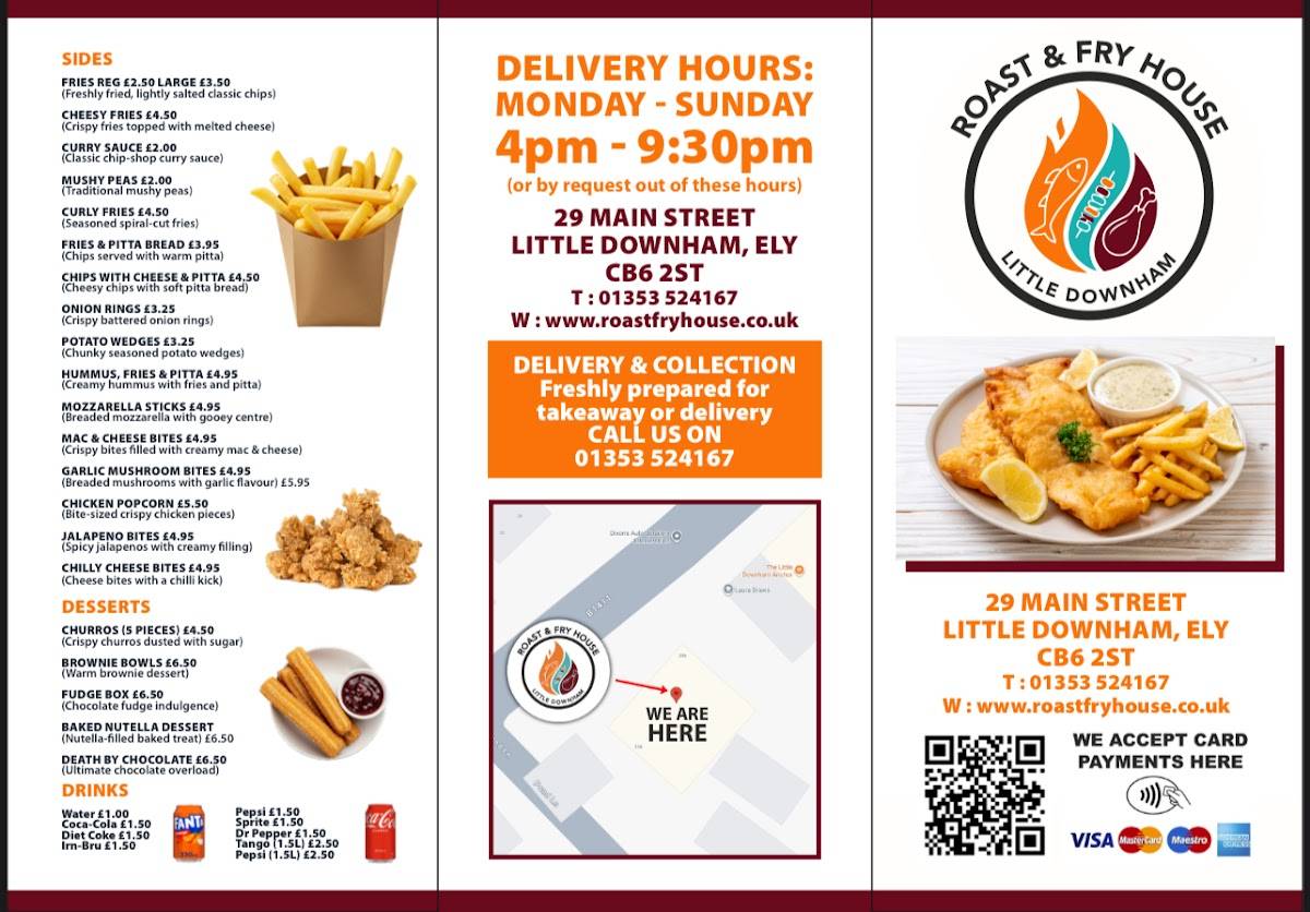 Roast & Fry House Little Downham Fish & Chips меню
