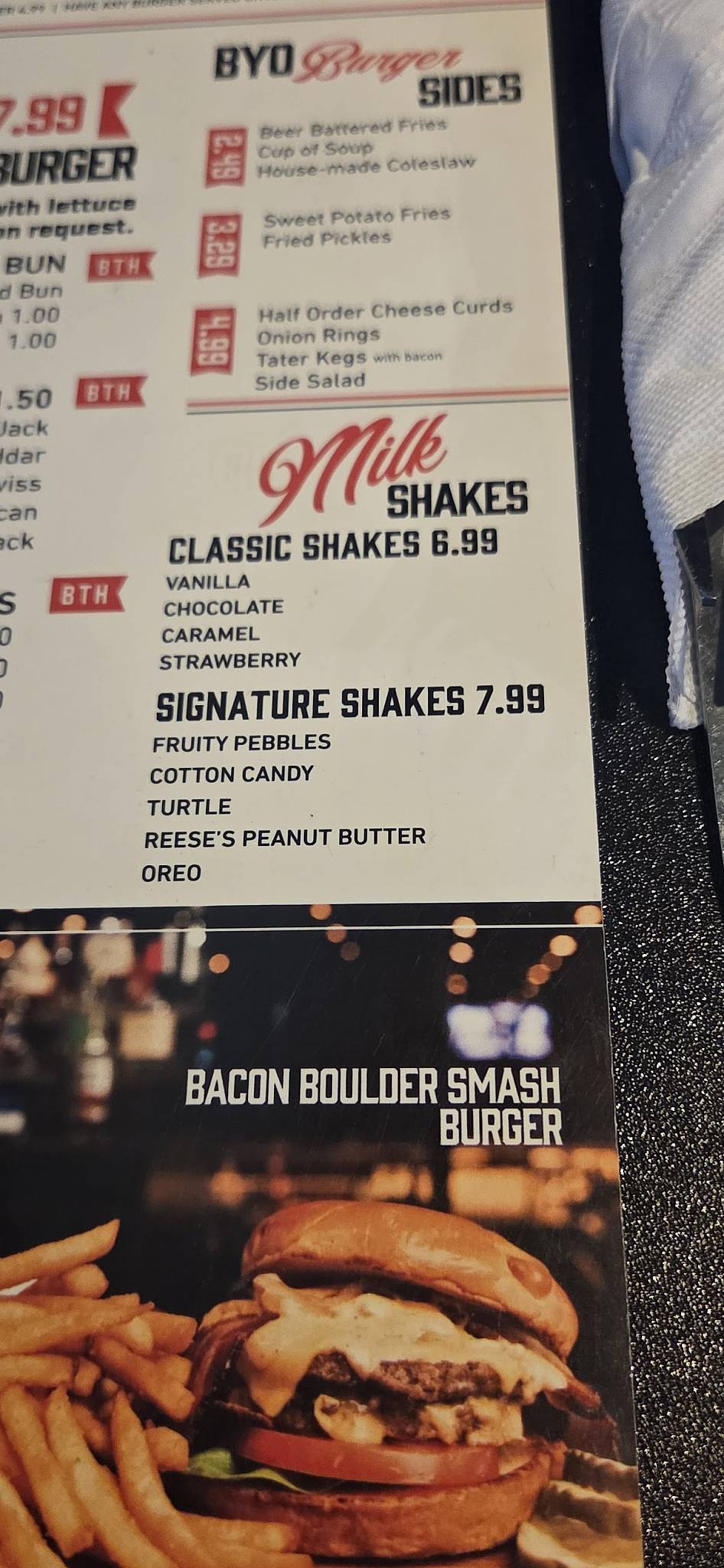 Boulder Tap House меню