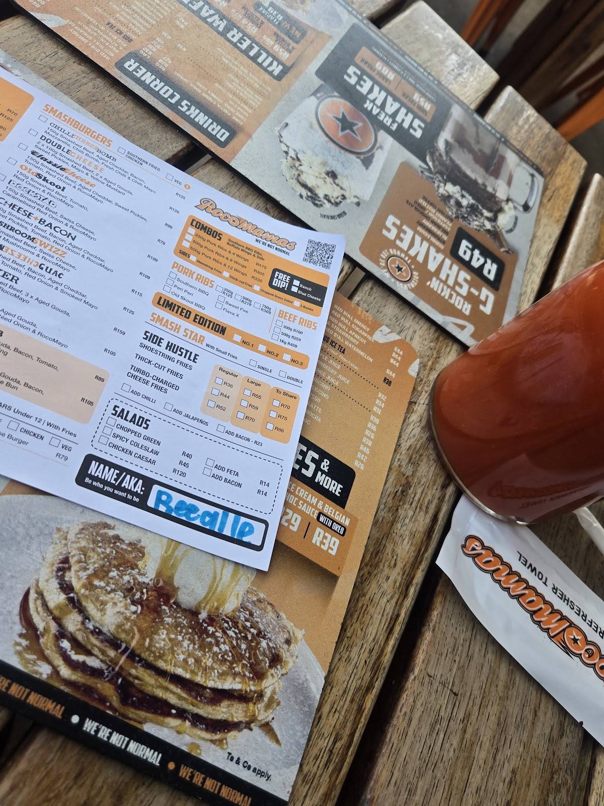 RocoMamas Stoneridge меню