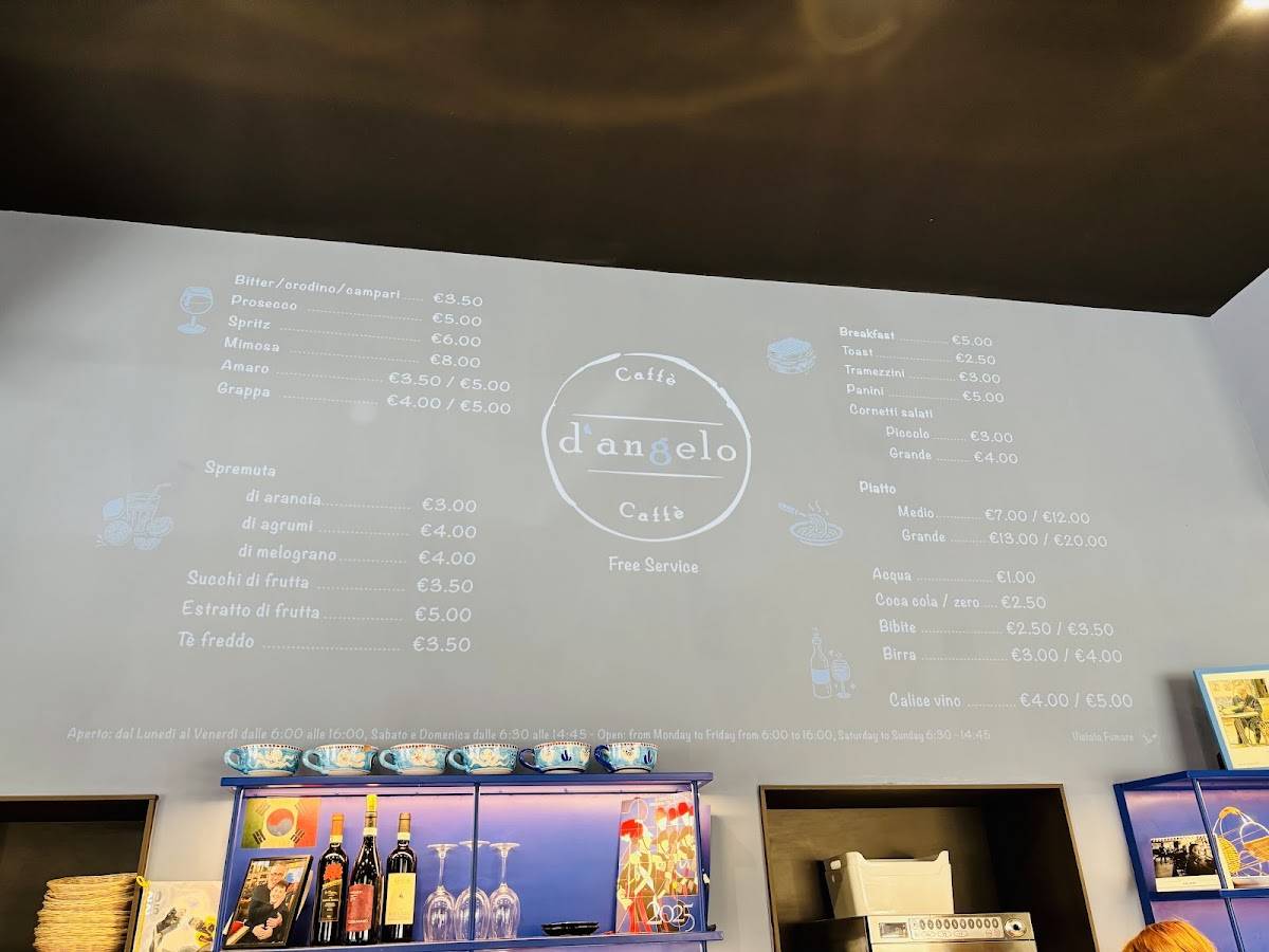 D’Angelo Caffè & Gastronomia меню