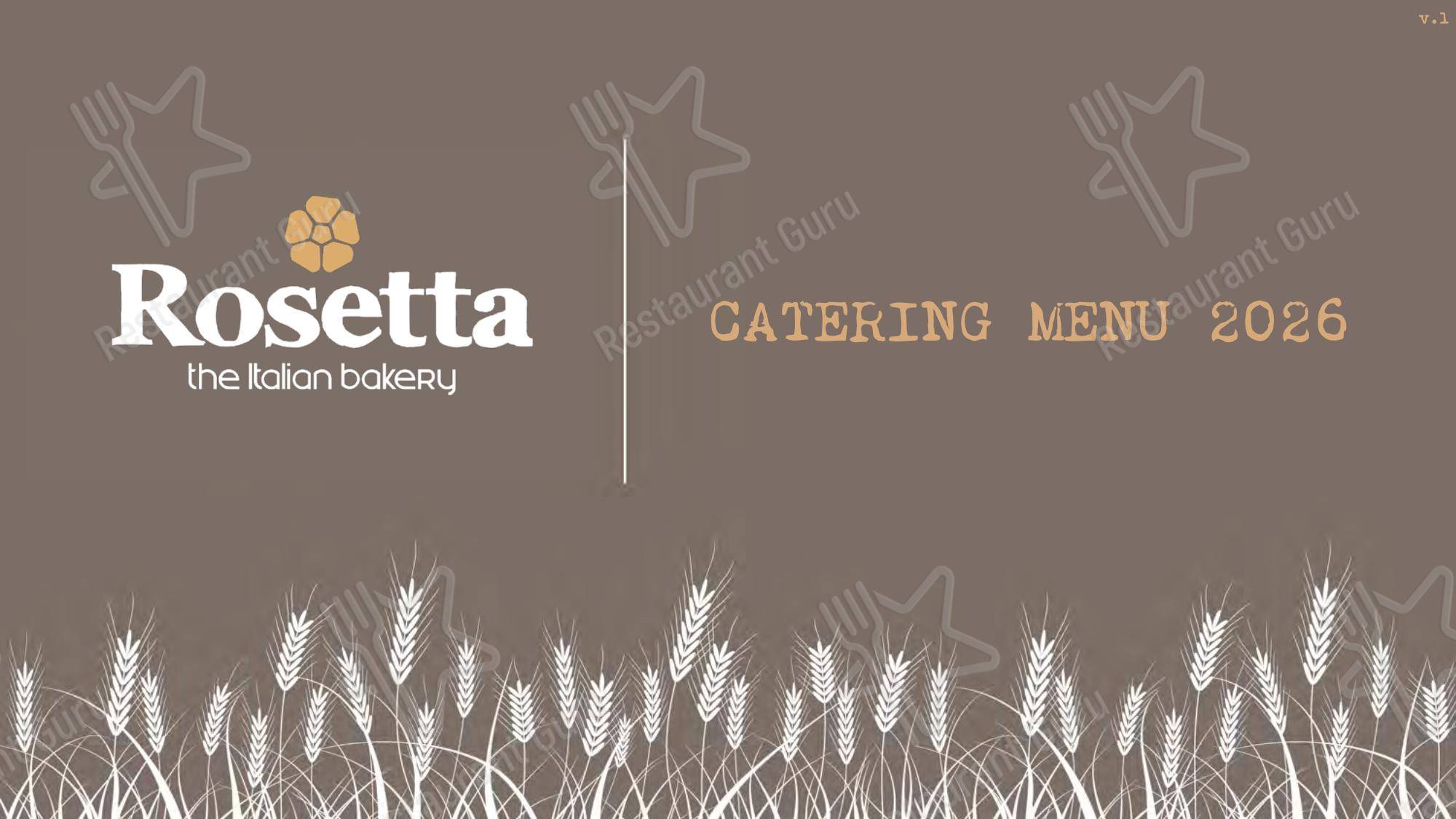 Меню кафе Rosetta Bakery в Исте-Ратерфорде