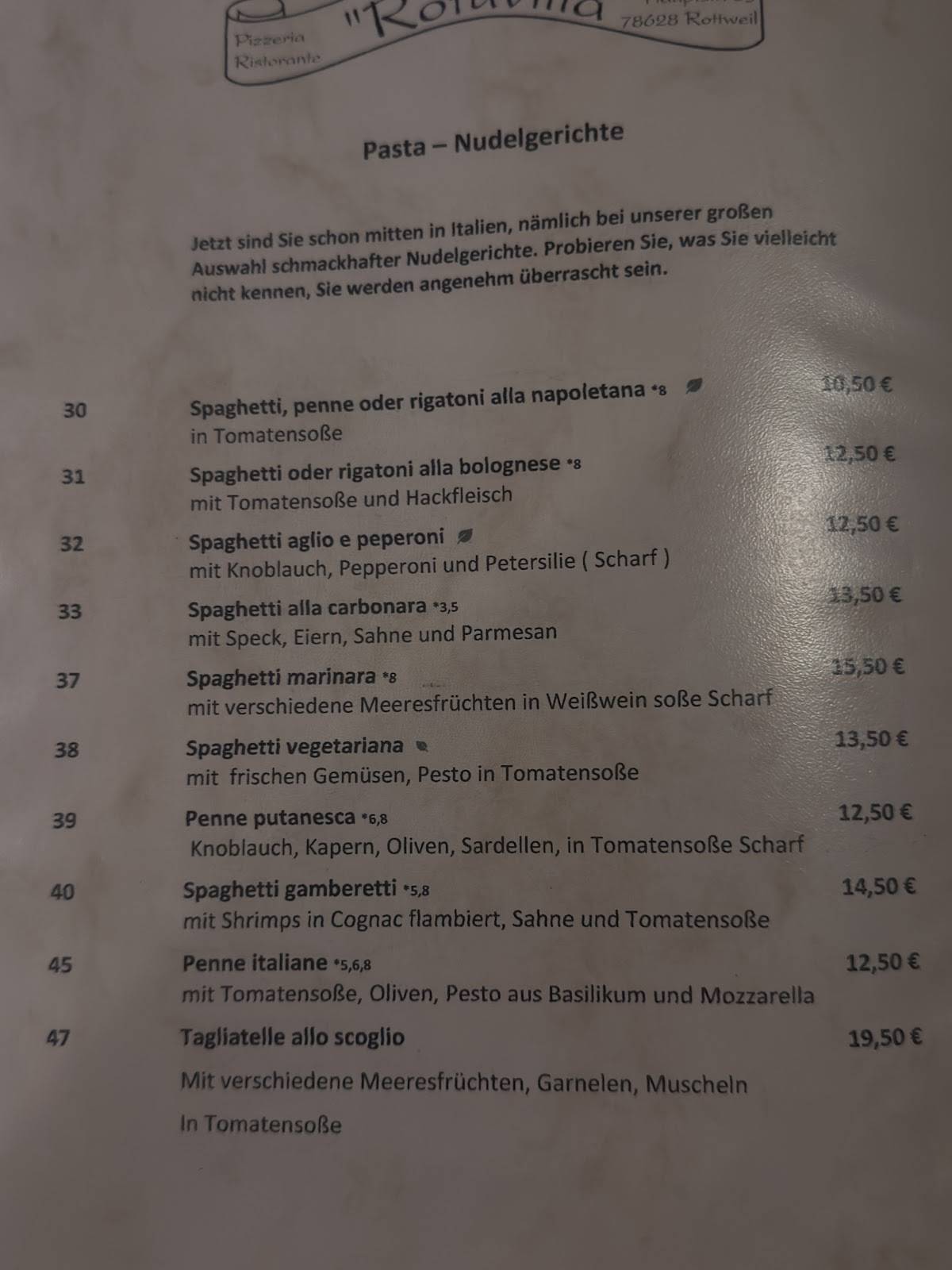 Rotuvilla меню