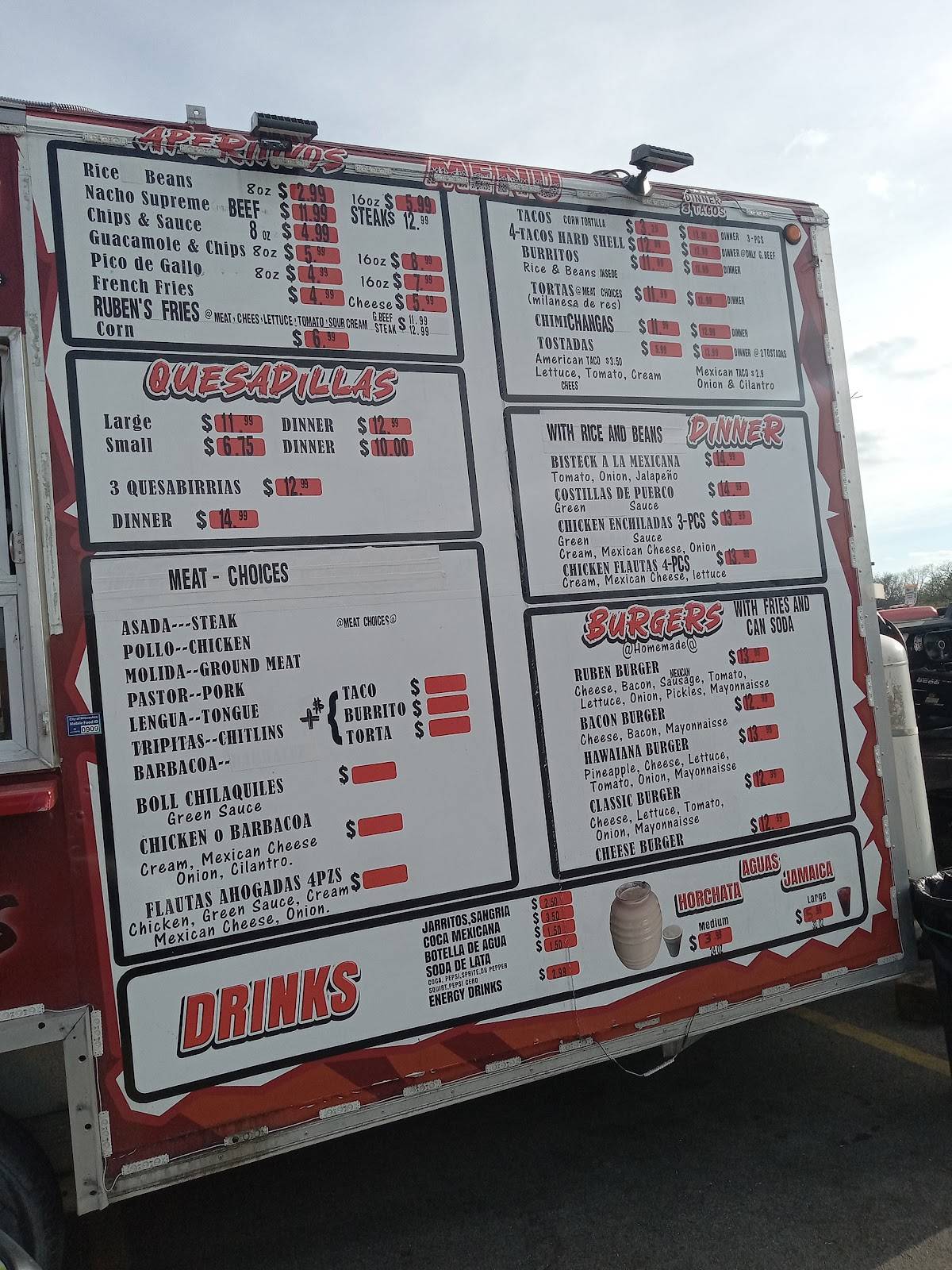 Ruben’s Tacos меню