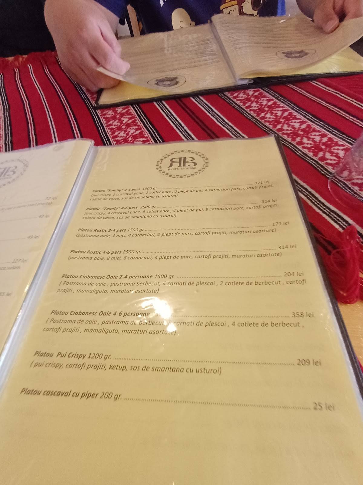 Rustic Basarab меню