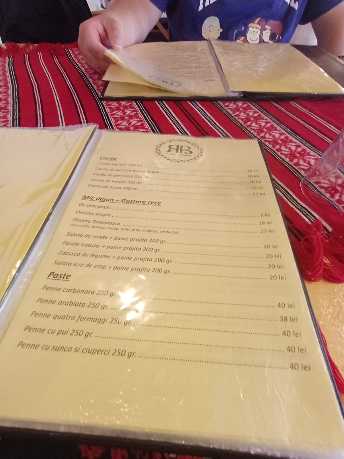 Rustic Basarab меню