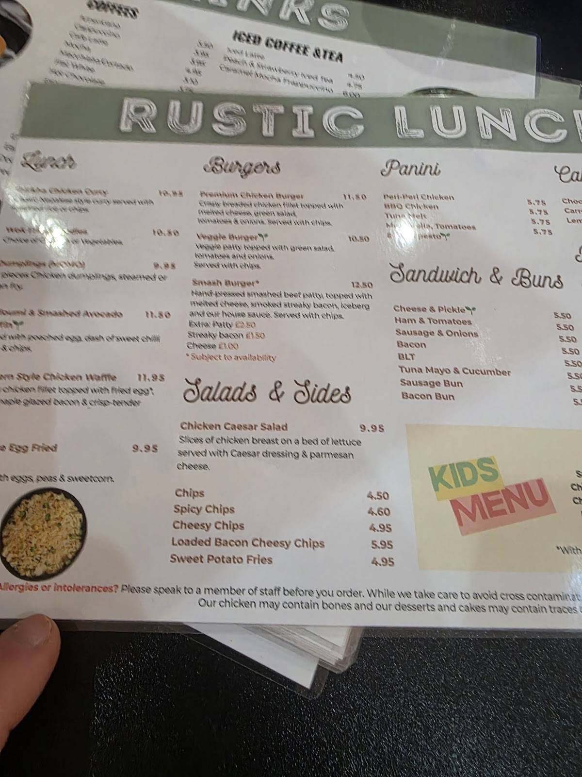 Rustic Cafe меню