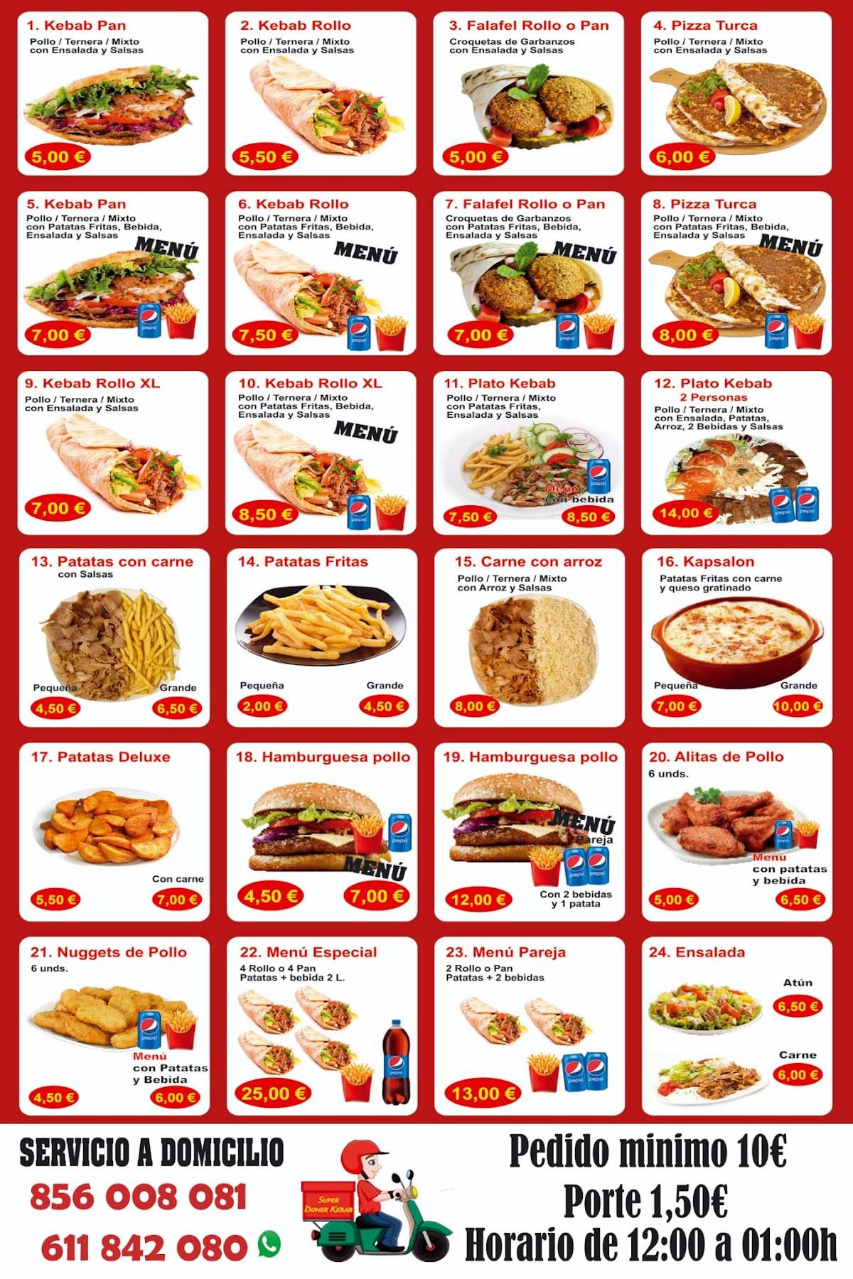 SUPER DONER KEBAB ROTA меню