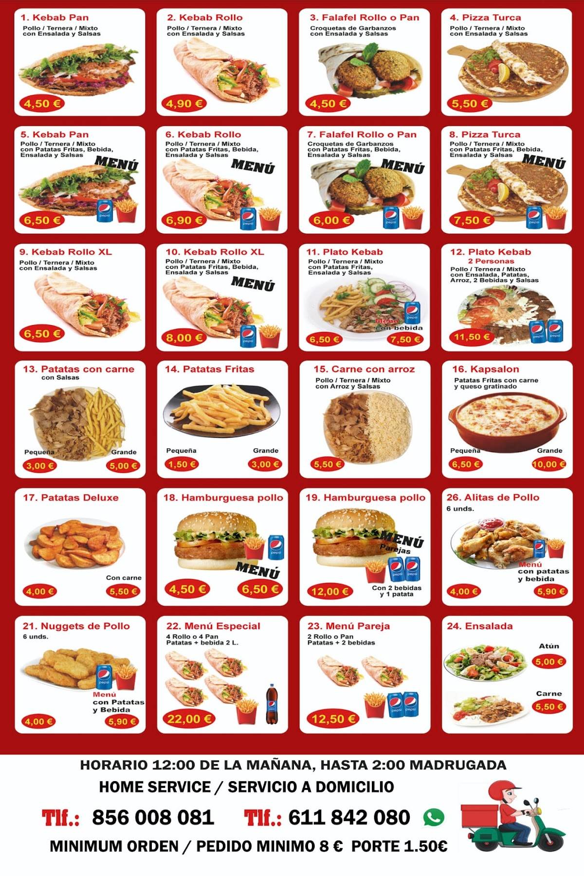 SUPER DONER KEBAB ROTA меню