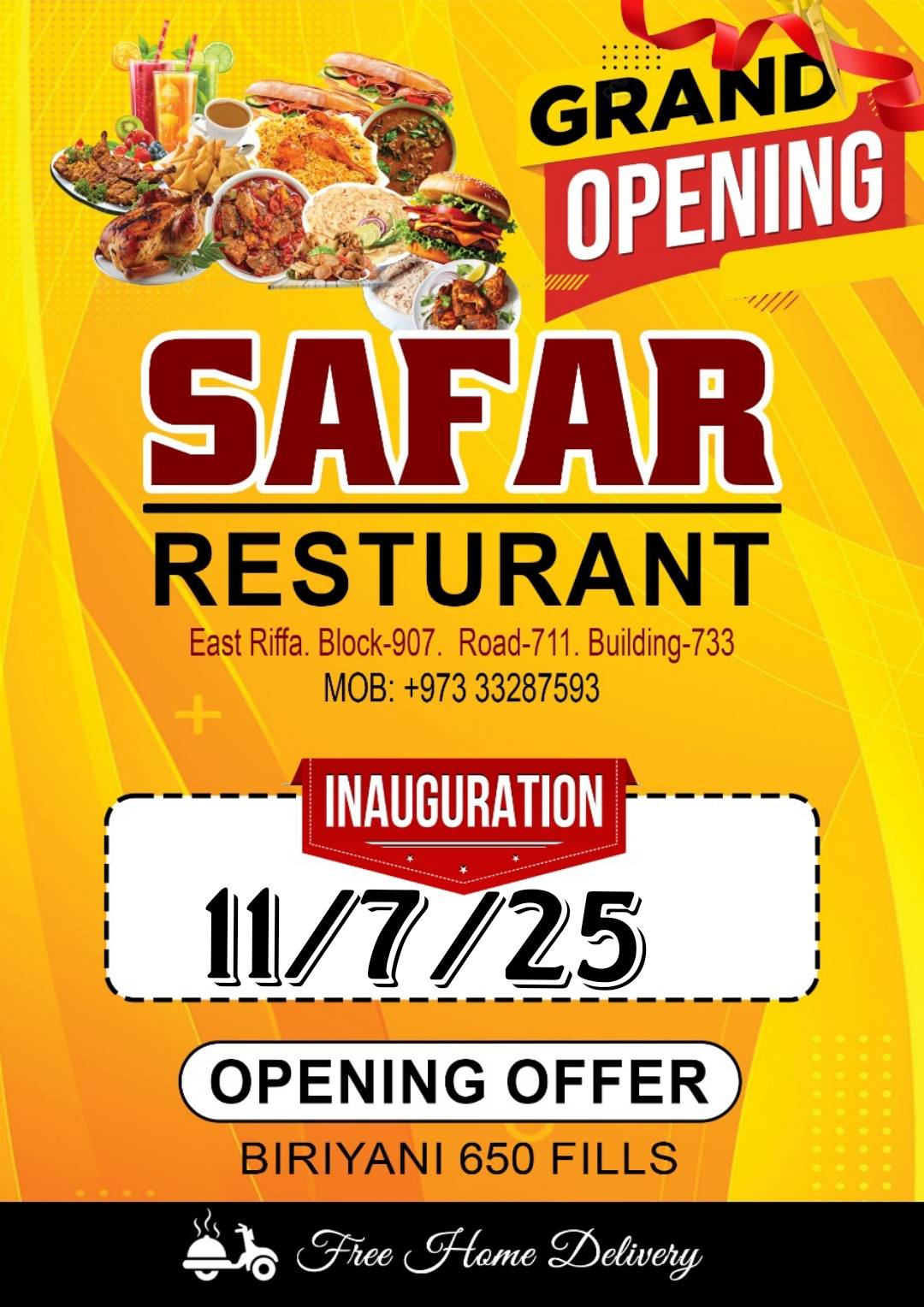 Safar restaurant меню
