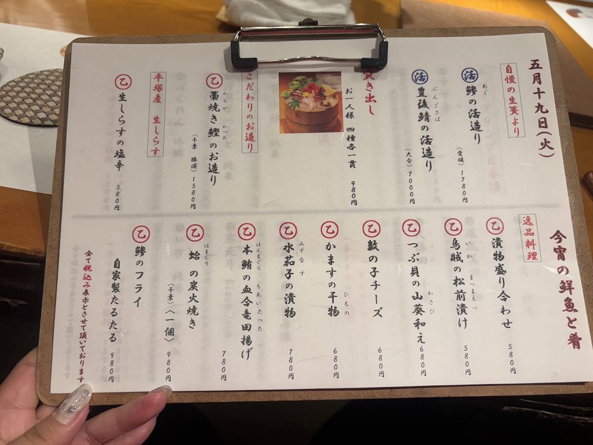 Sakafune Machida меню