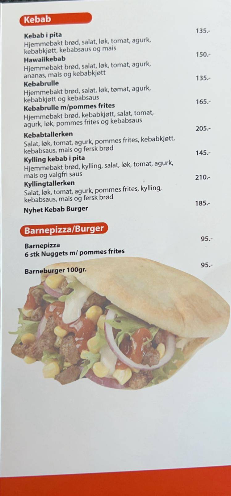 San Marino pizza Raufoss AS. меню