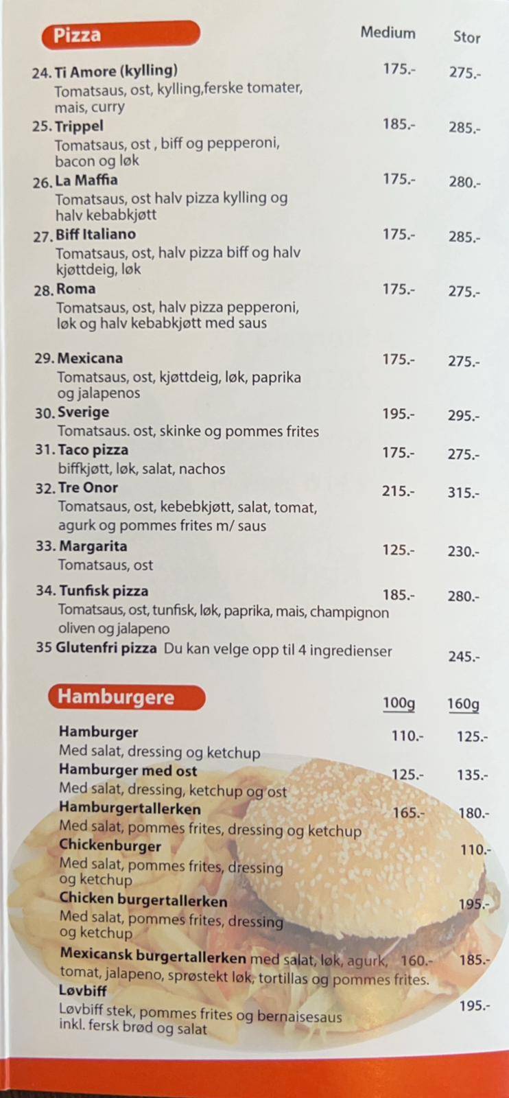 San Marino pizza Raufoss AS. меню