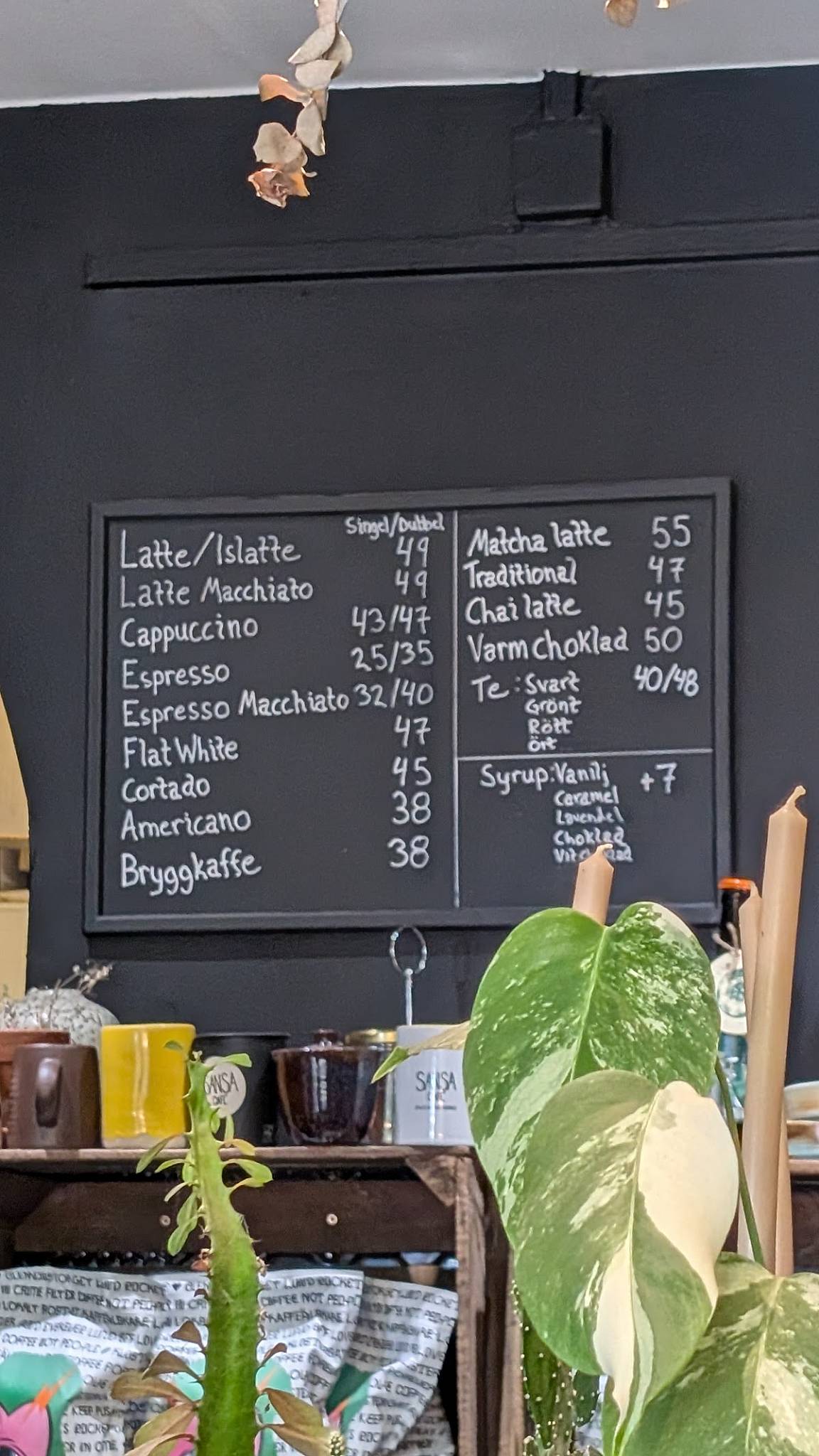 Sansa Café меню