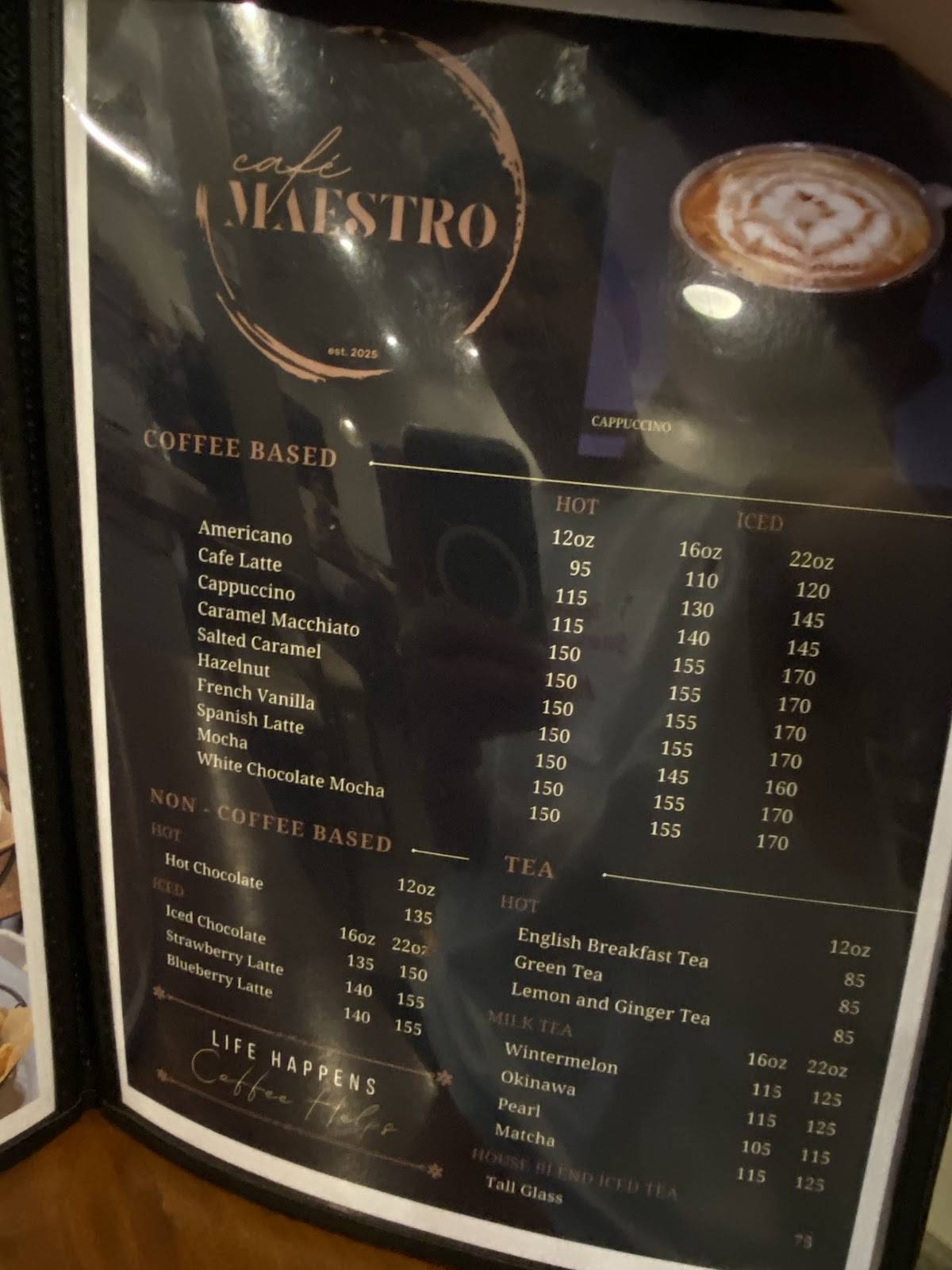 Cafe Maestro меню