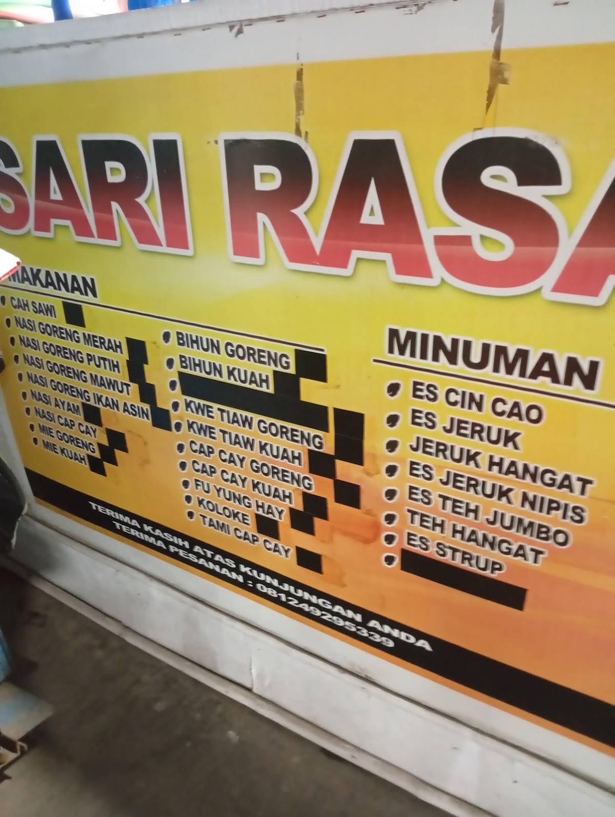 Sari Rasa Chinese Food меню