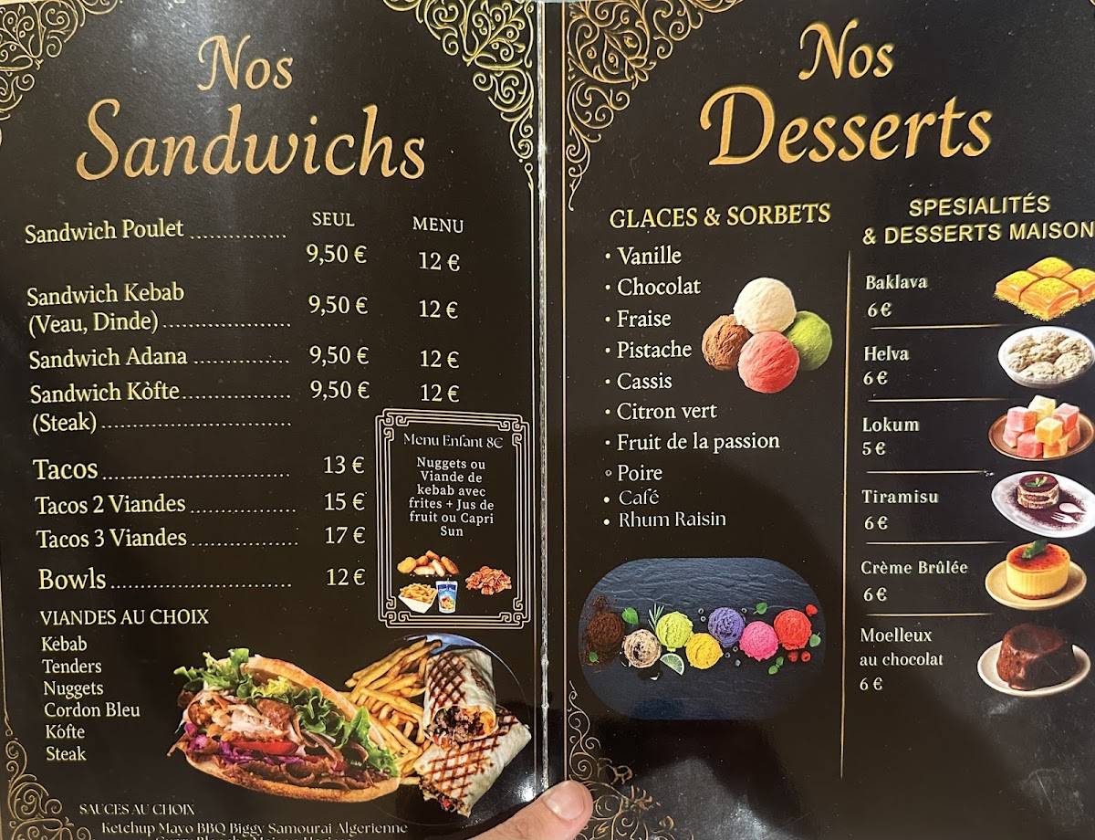 Saveurs d'orient меню