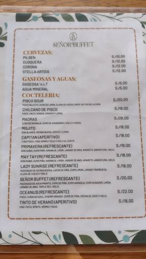 Señor Buffet меню
