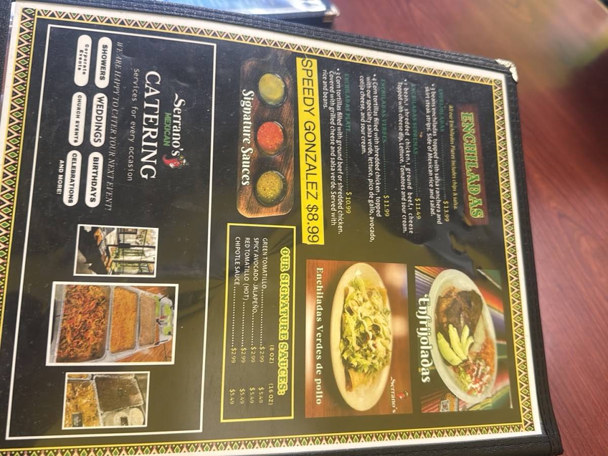 Serrano's Mexican меню