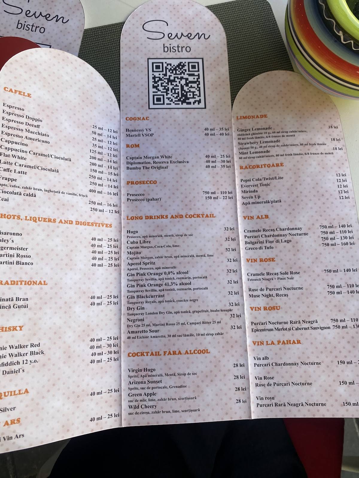 Seven Bistro меню