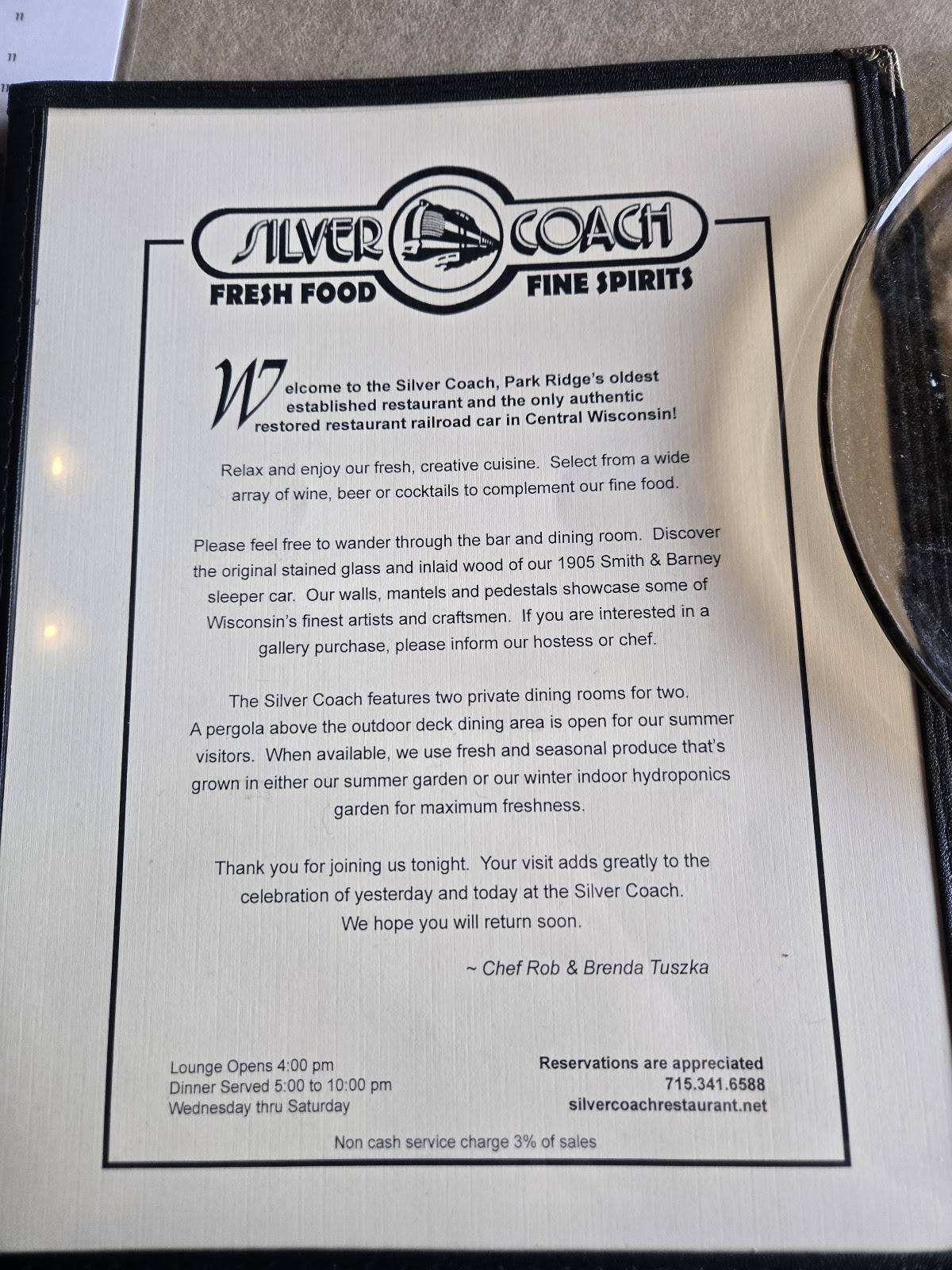 Silver Coach меню