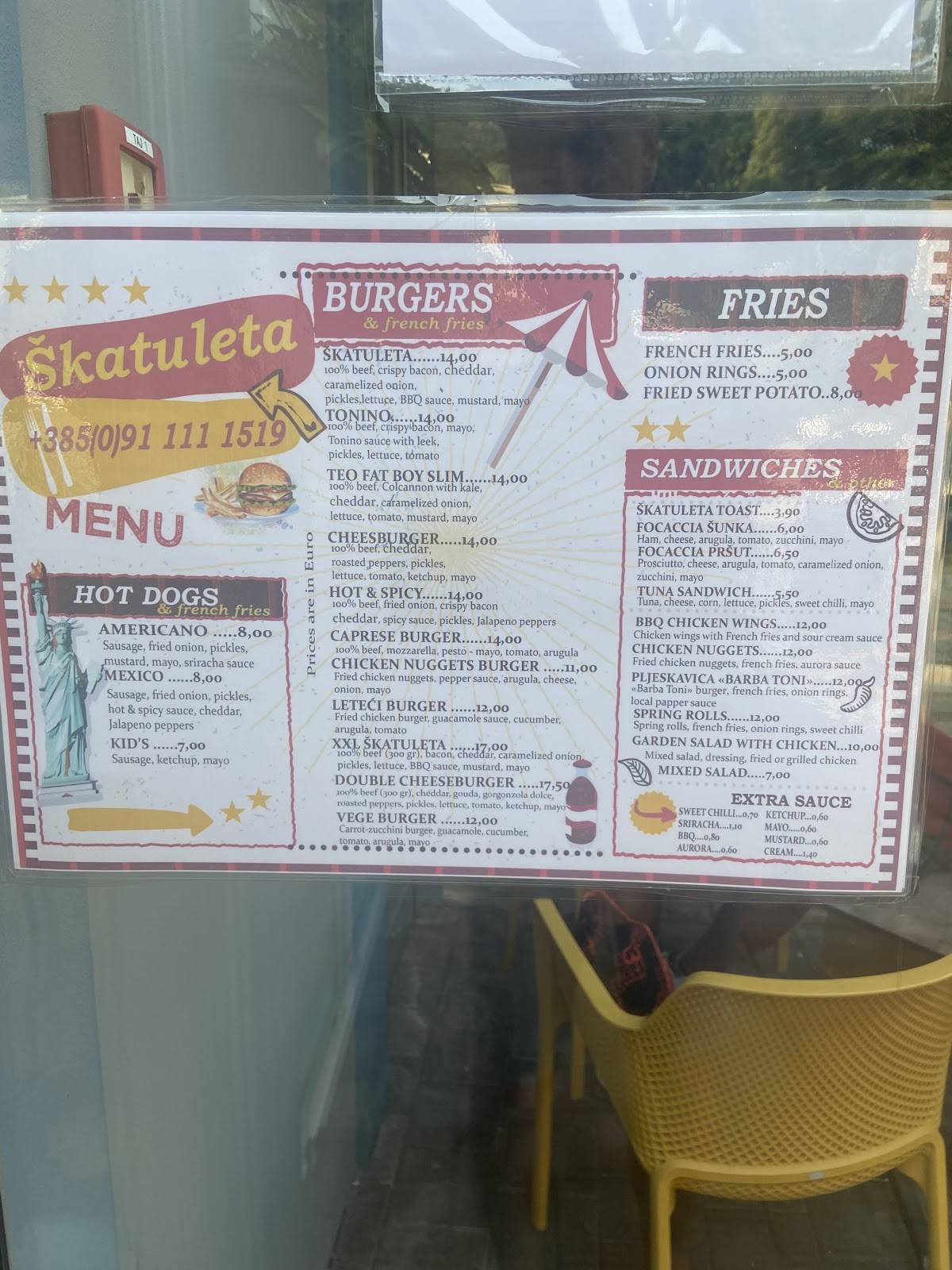 Škatuleta меню